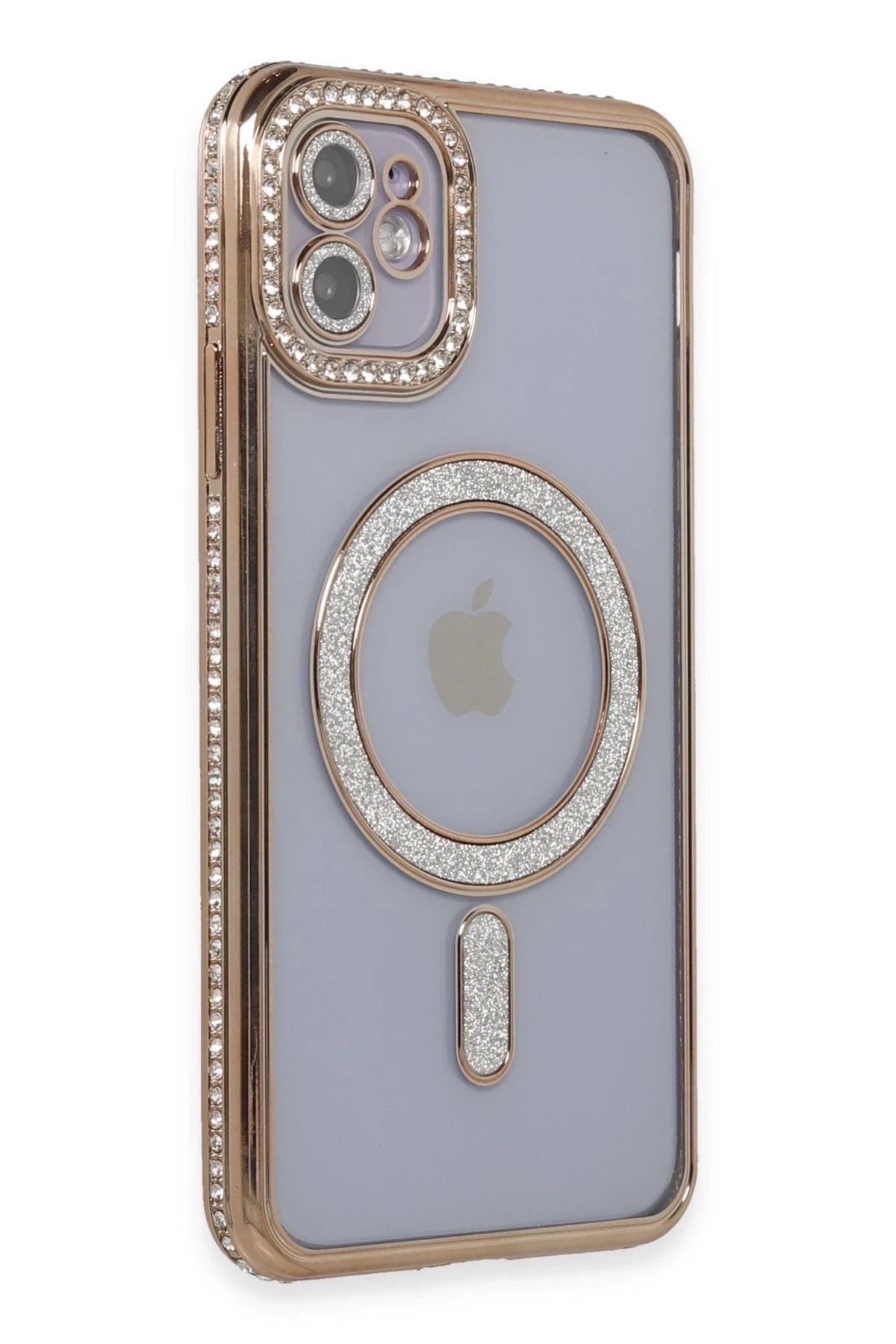 Newface iPhone 11 Kılıf Joke Simli Magneticsafe Kılıf - Gold