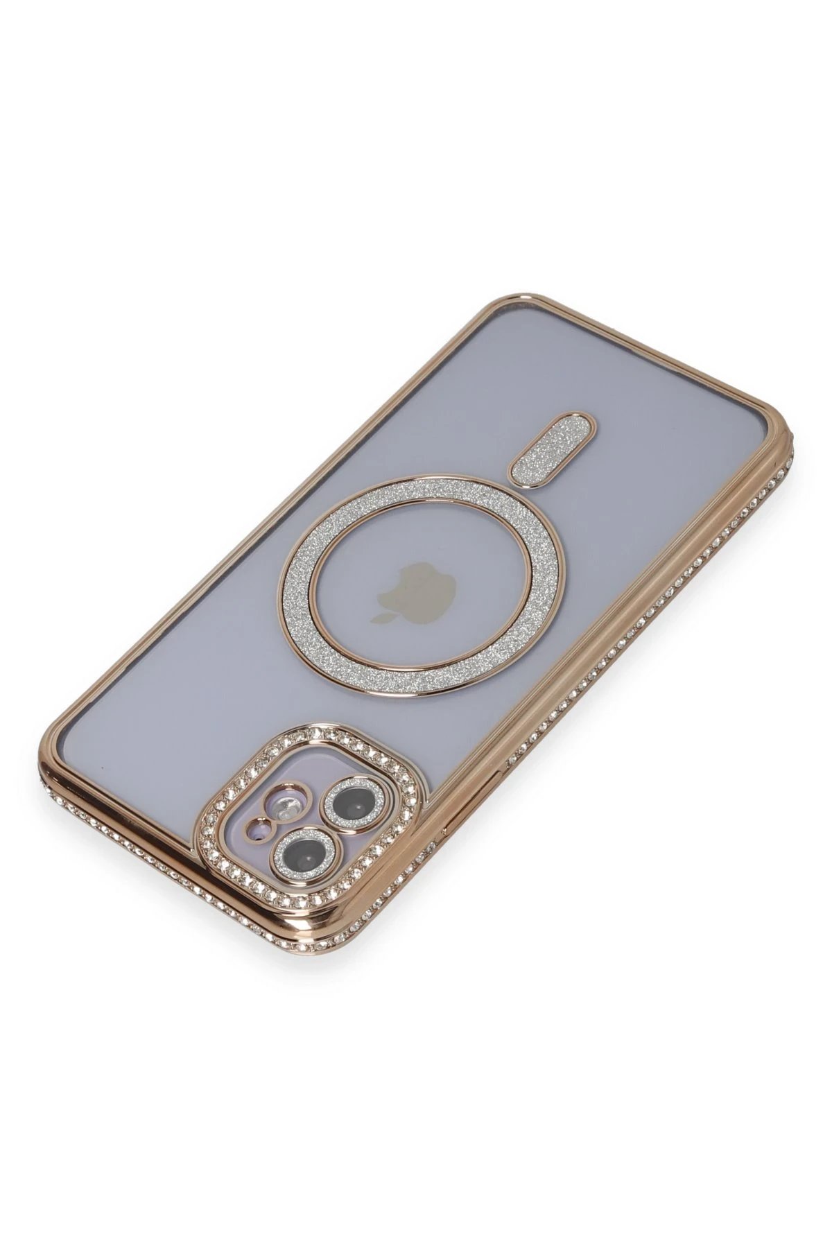 Newface iPhone 11 Kılıf Joke Simli Magneticsafe Kılıf - Gold