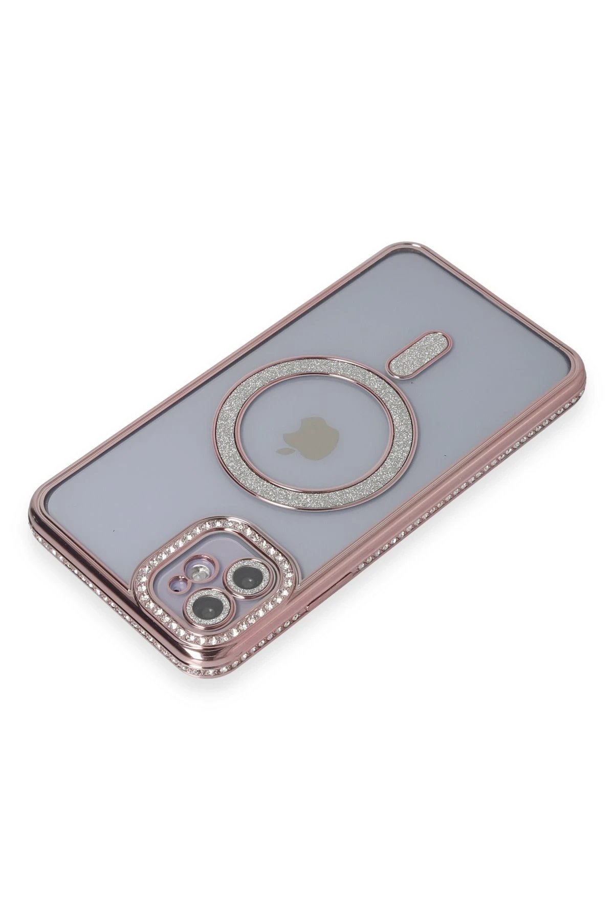 Newface iPhone 11 Kılıf Joke Simli Magneticsafe Kılıf - Pembe