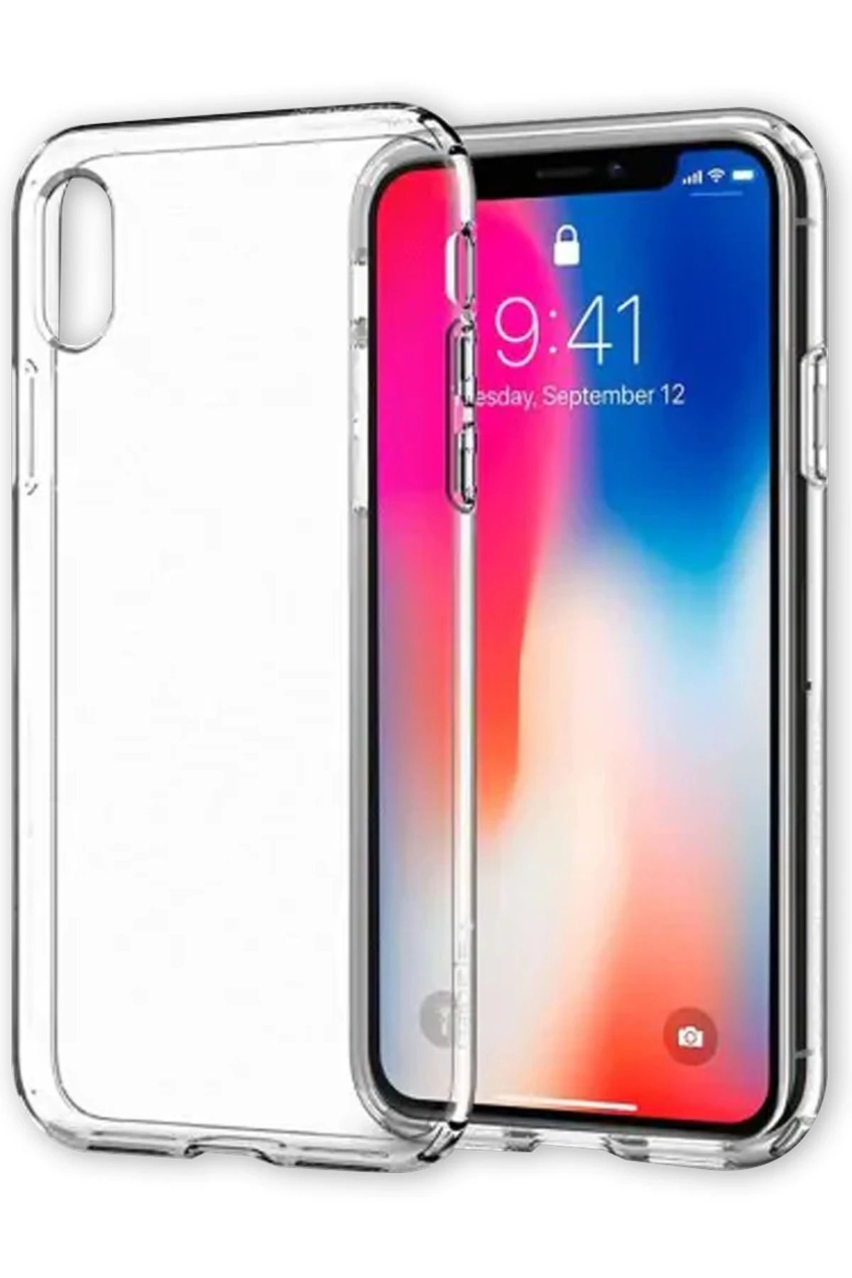 Newface iPhone X Kılıf Lüx Şeffaf Silikon