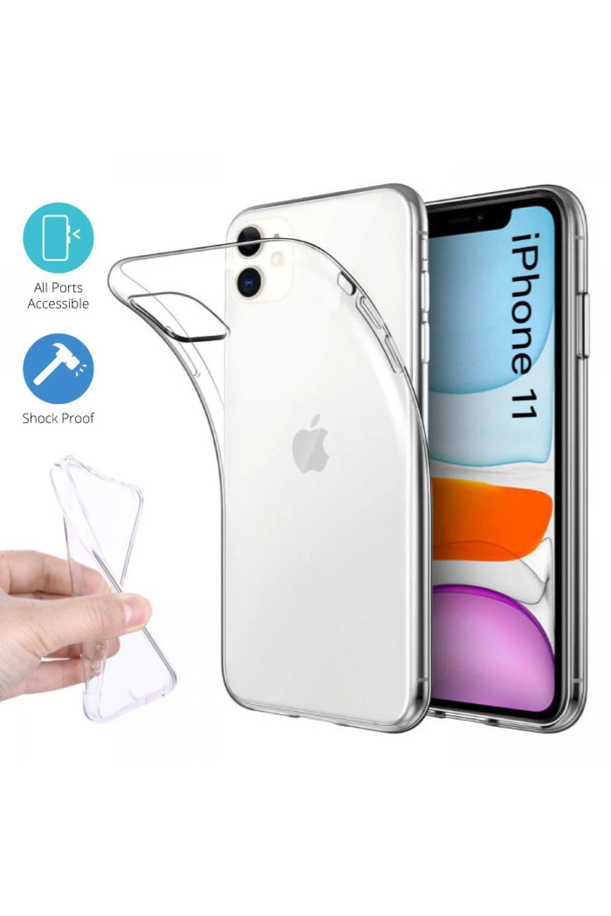 Newface iPhone 11 Kılıf Lüx Şeffaf Silikon