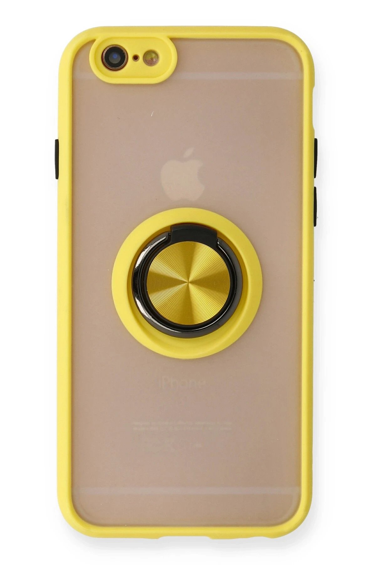 Newface iPhone 6 Kılıf Montreal Yüzüklü Silikon Kapak - Sarı