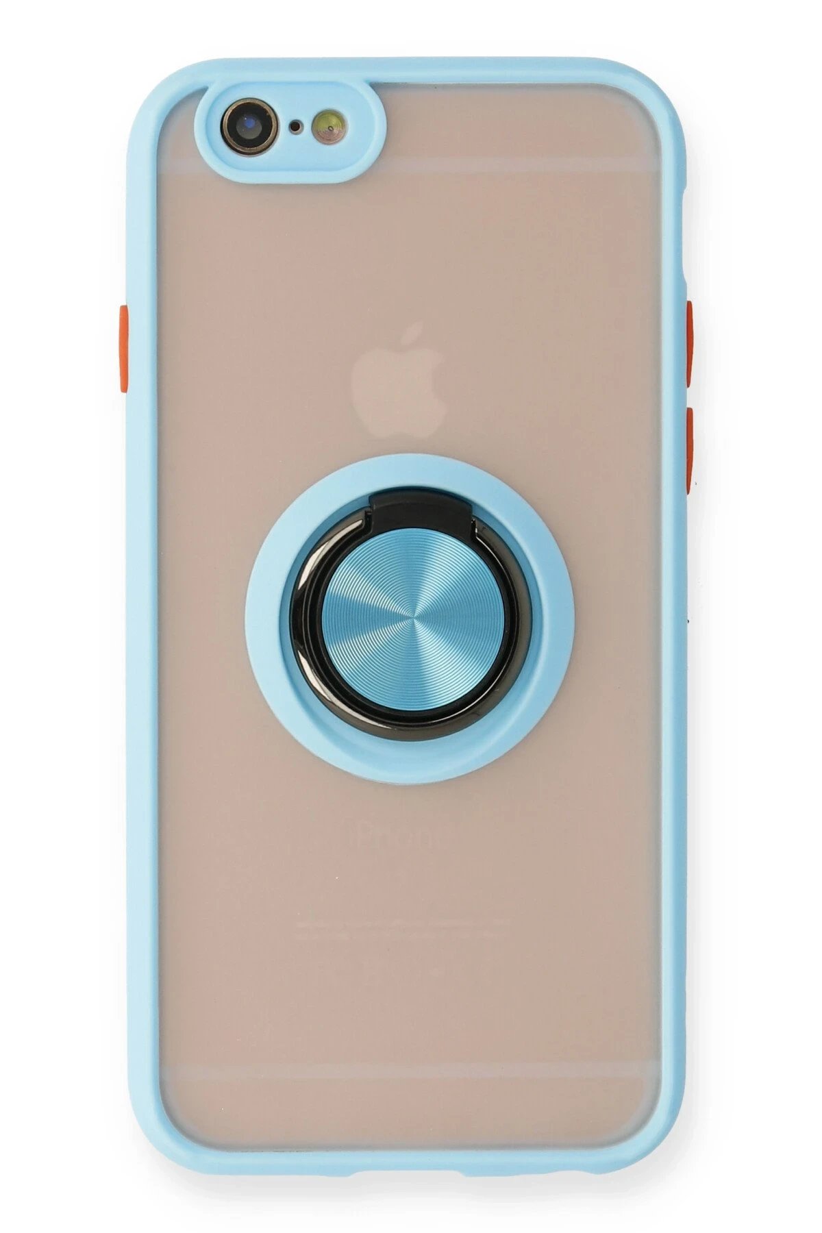 Newface iPhone 6 Kılıf Montreal Yüzüklü Silikon Kapak - Buz Mavi