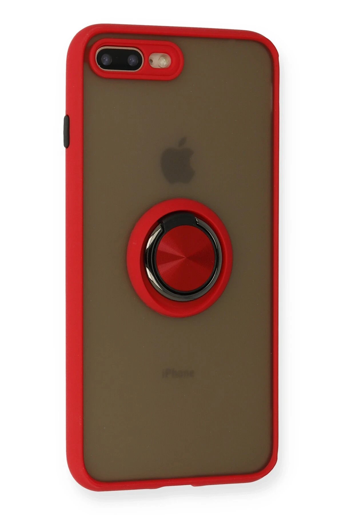 Newface iPhone 7 Plus Kılıf Montreal Yüzüklü Silikon Kapak - Kırmızı