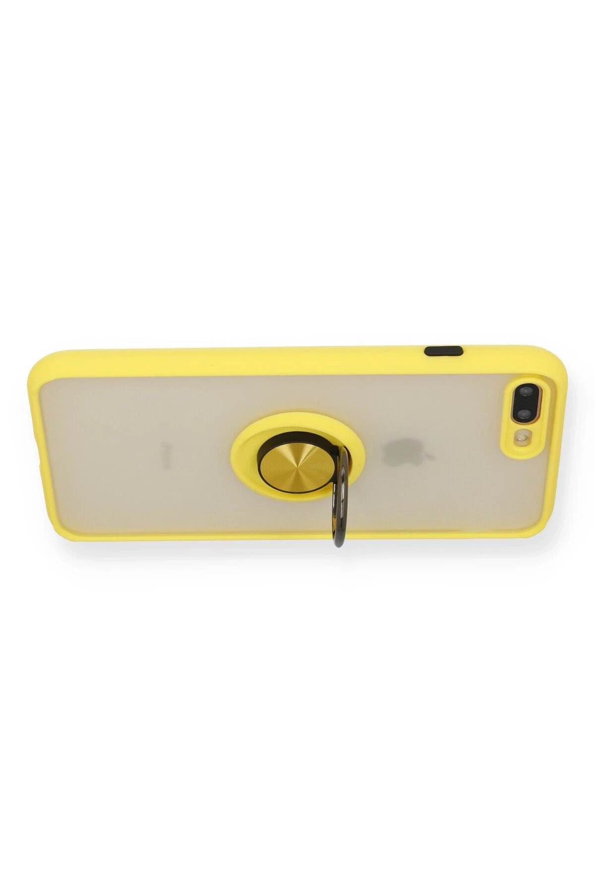 Newface iPhone 7 Plus Kılıf Montreal Yüzüklü Silikon Kapak - Sarı