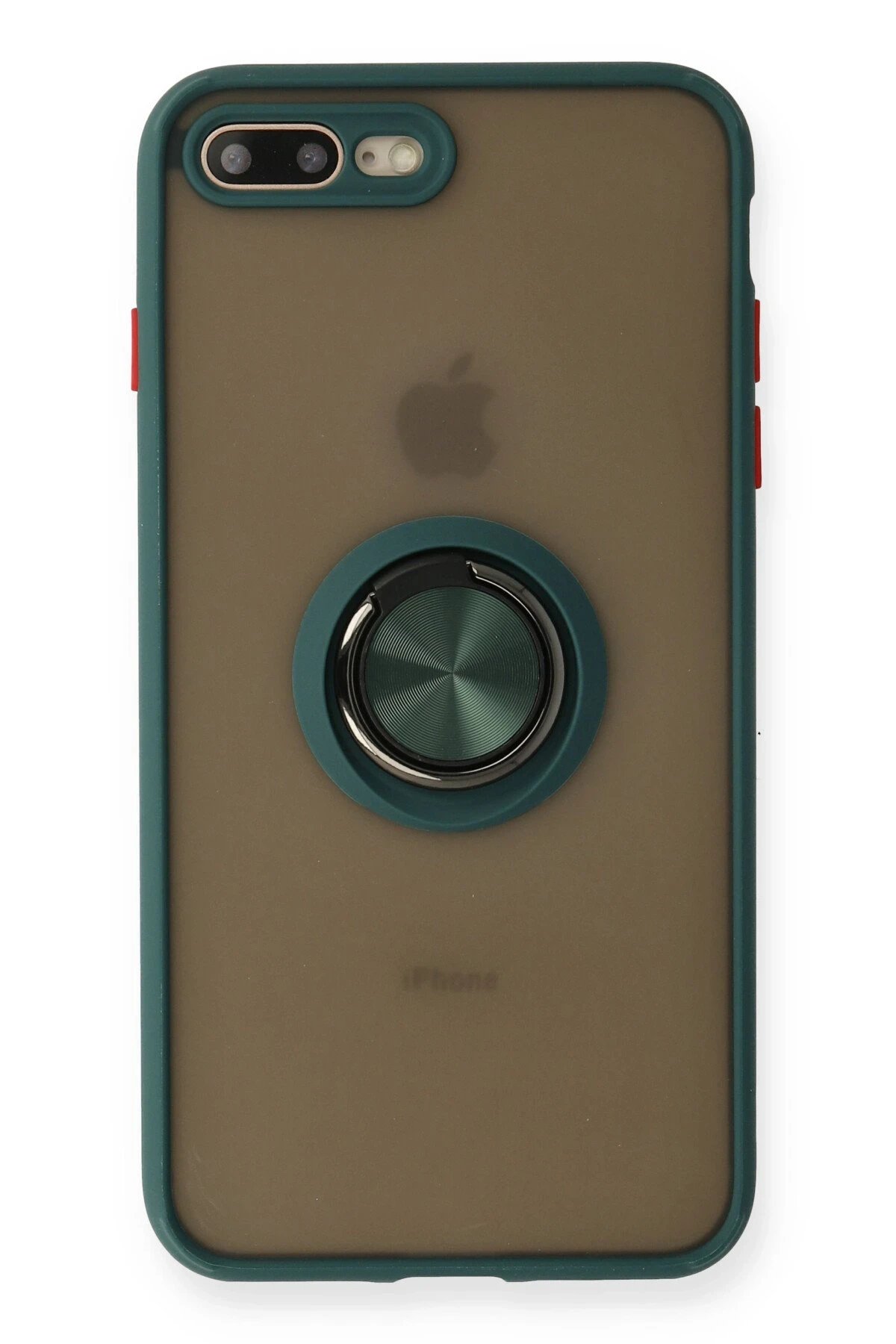 Newface iPhone 7 Plus Kılıf Montreal Yüzüklü Silikon Kapak - Yeşil