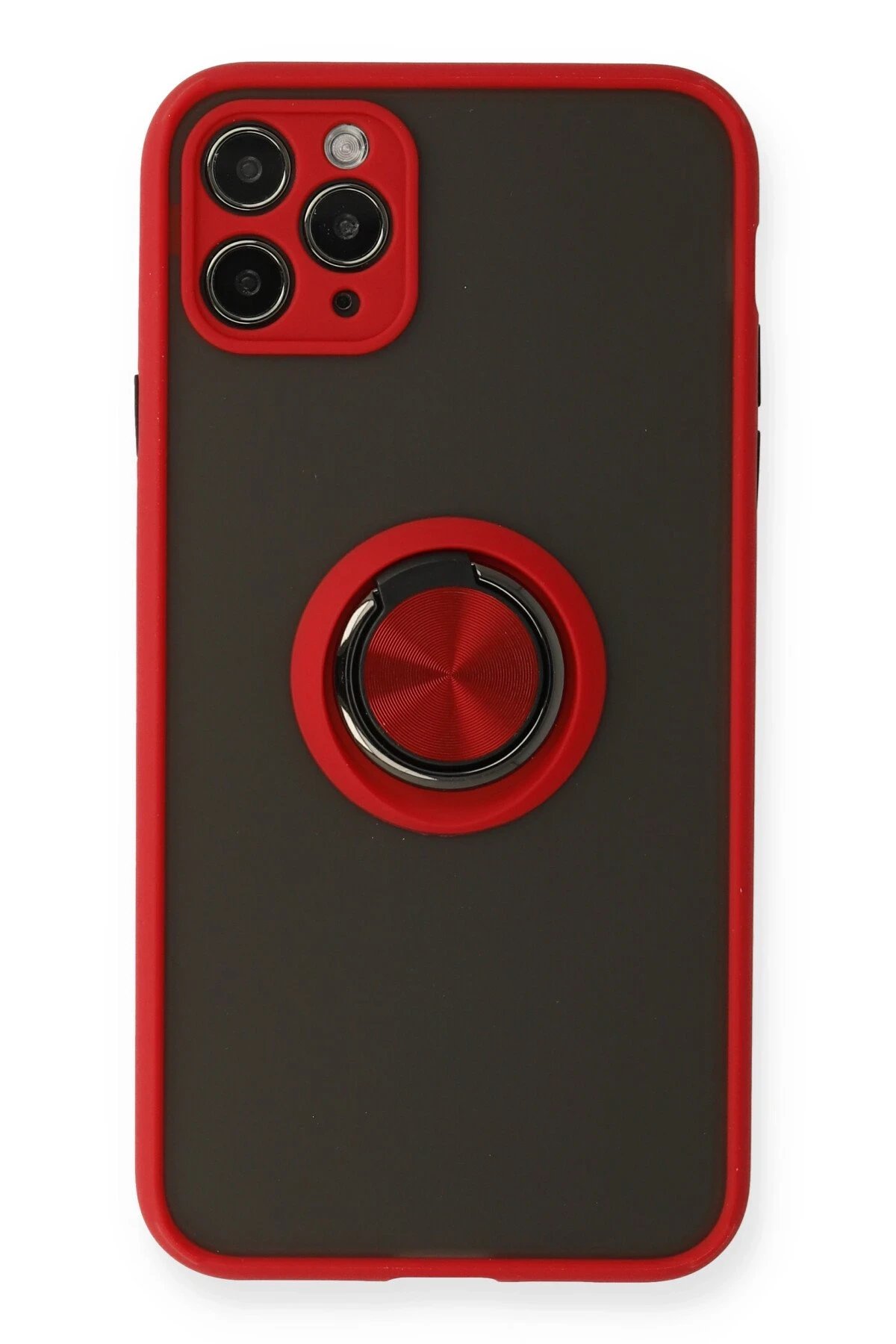 Newface iPhone 11 Pro Kılıf Montreal Yüzüklü Silikon Kapak - Kırmızı