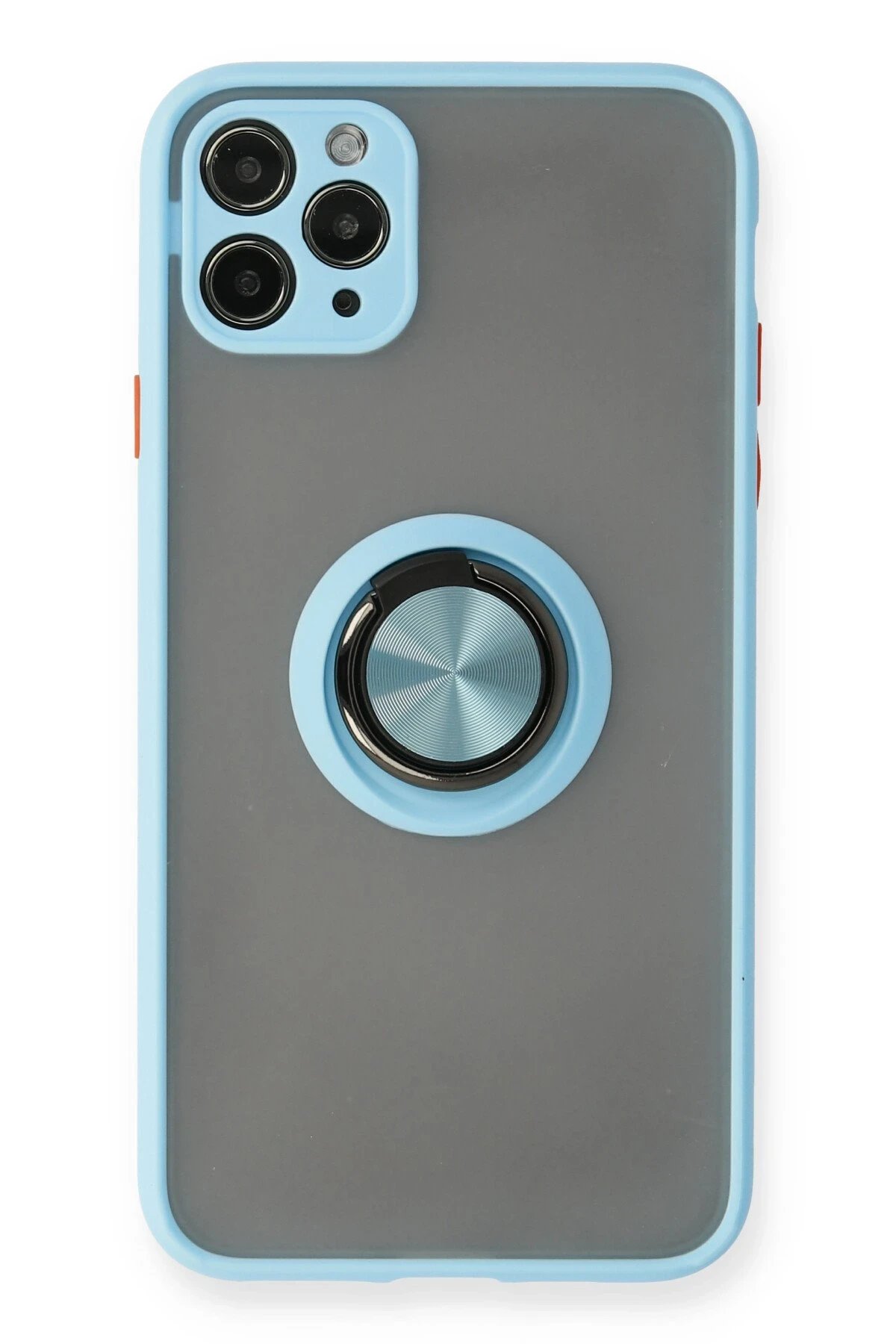 Newface iPhone 11 Pro Kılıf Montreal Yüzüklü Silikon Kapak - Buz Mavi