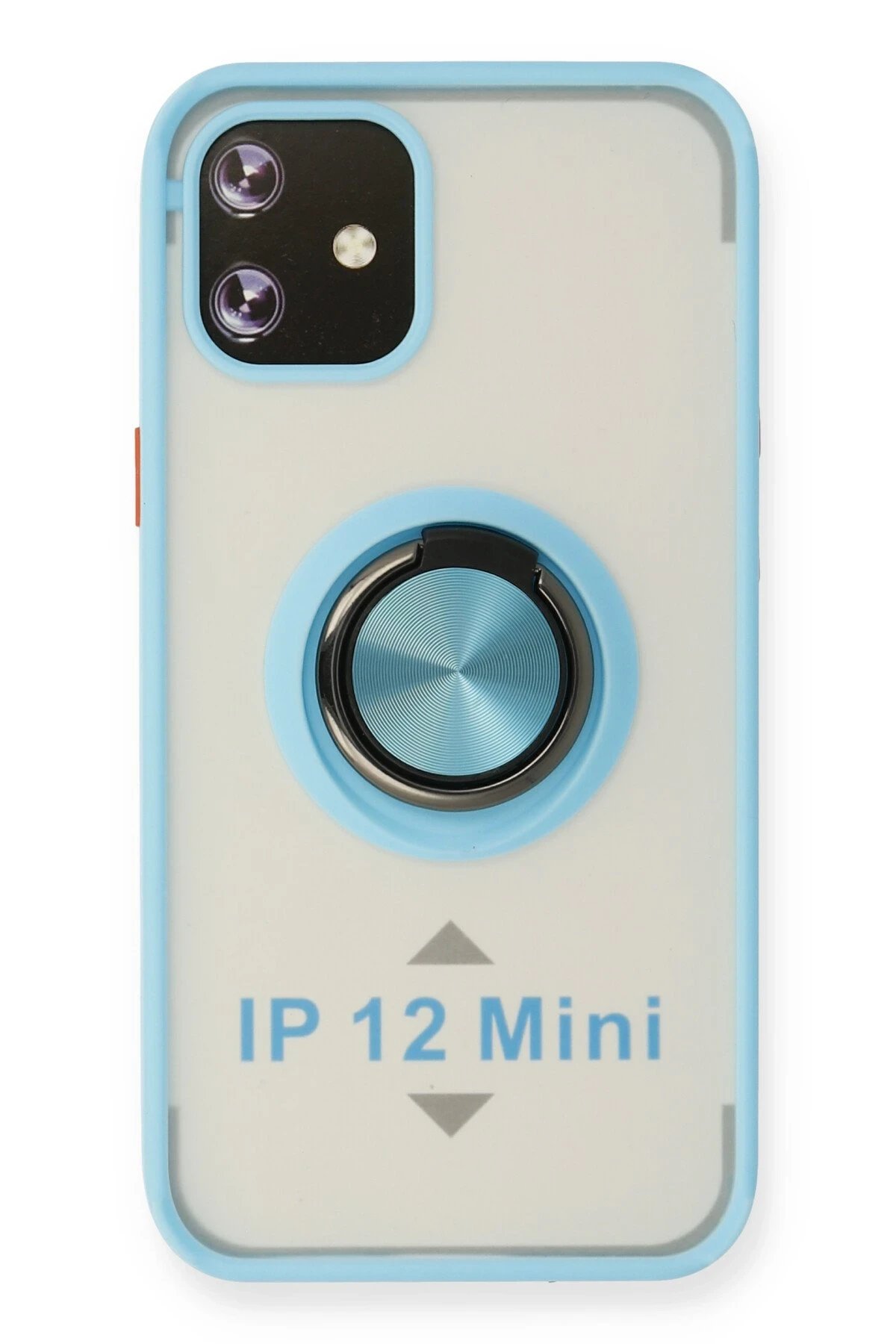 Newface iPhone 12 Kılıf Montreal Yüzüklü Silikon Kapak - Buz Mavi