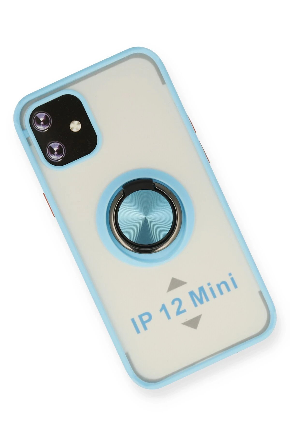 Newface iPhone 12 Kılıf Montreal Yüzüklü Silikon Kapak - Buz Mavi