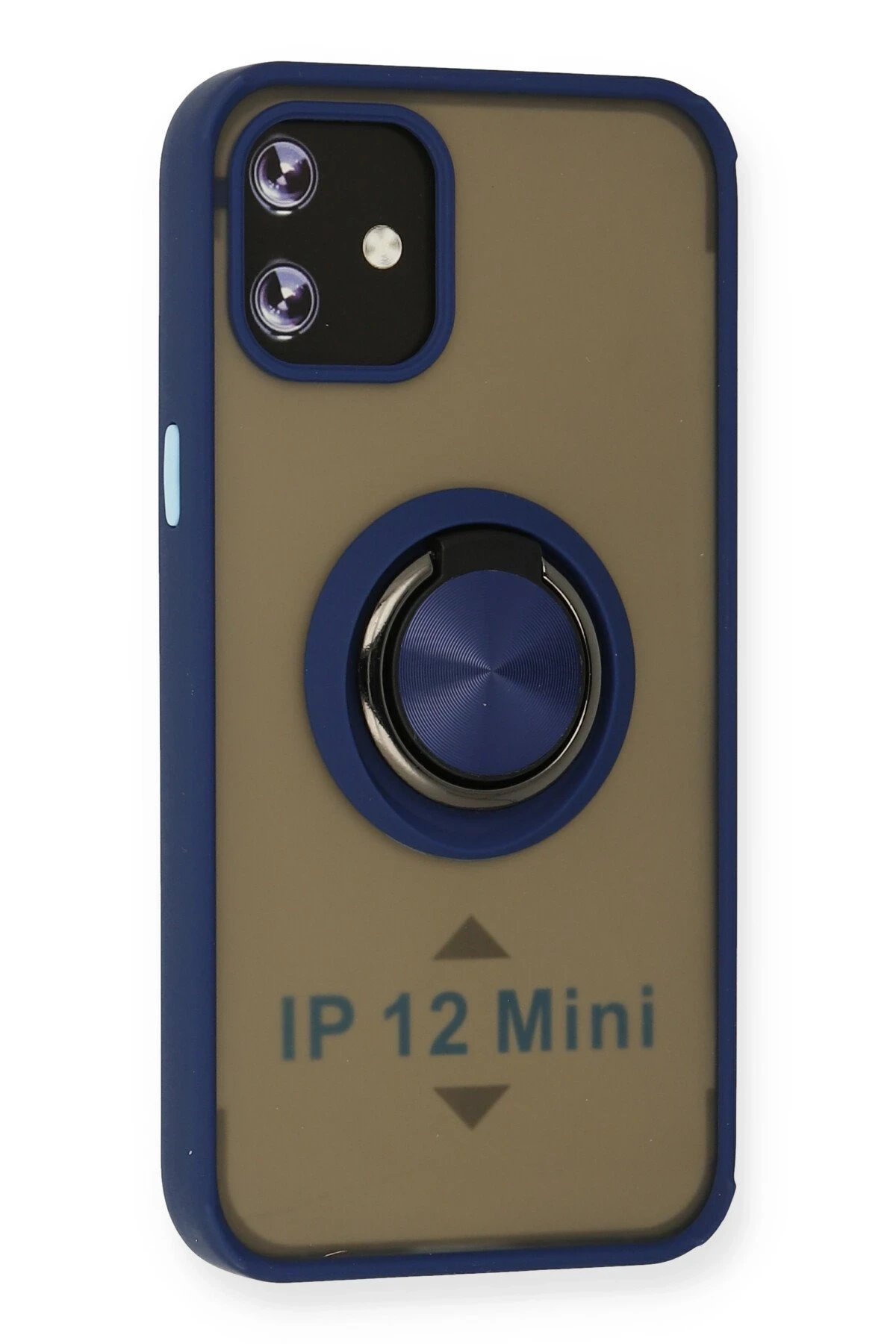 Newface iPhone 12 Kılıf Montreal Yüzüklü Silikon Kapak - Lacivert