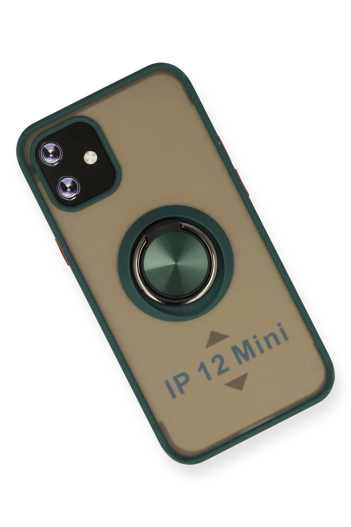 Newface iPhone 12 Kılıf Montreal Yüzüklü Silikon Kapak - Yeşil