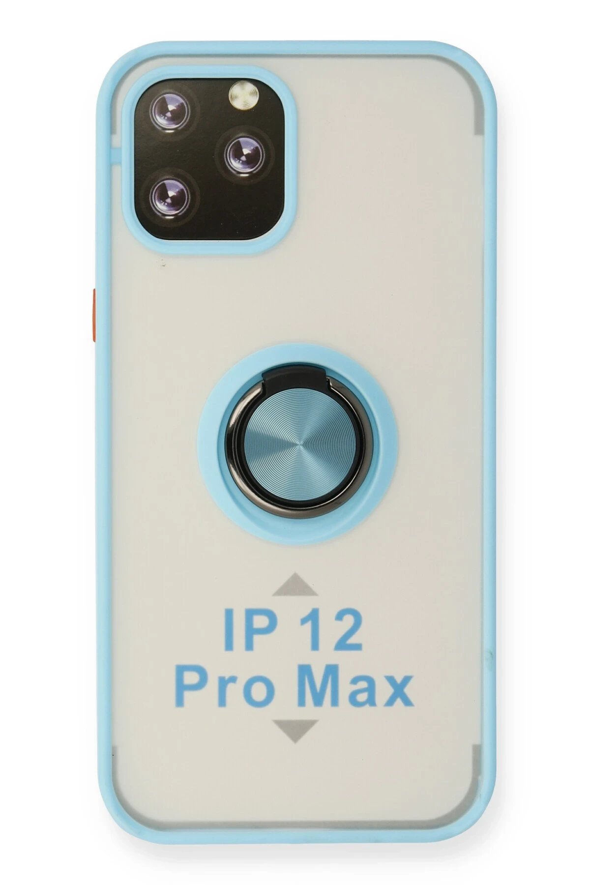 Newface iPhone 12 Pro Kılıf Montreal Yüzüklü Silikon Kapak - Buz Mavi