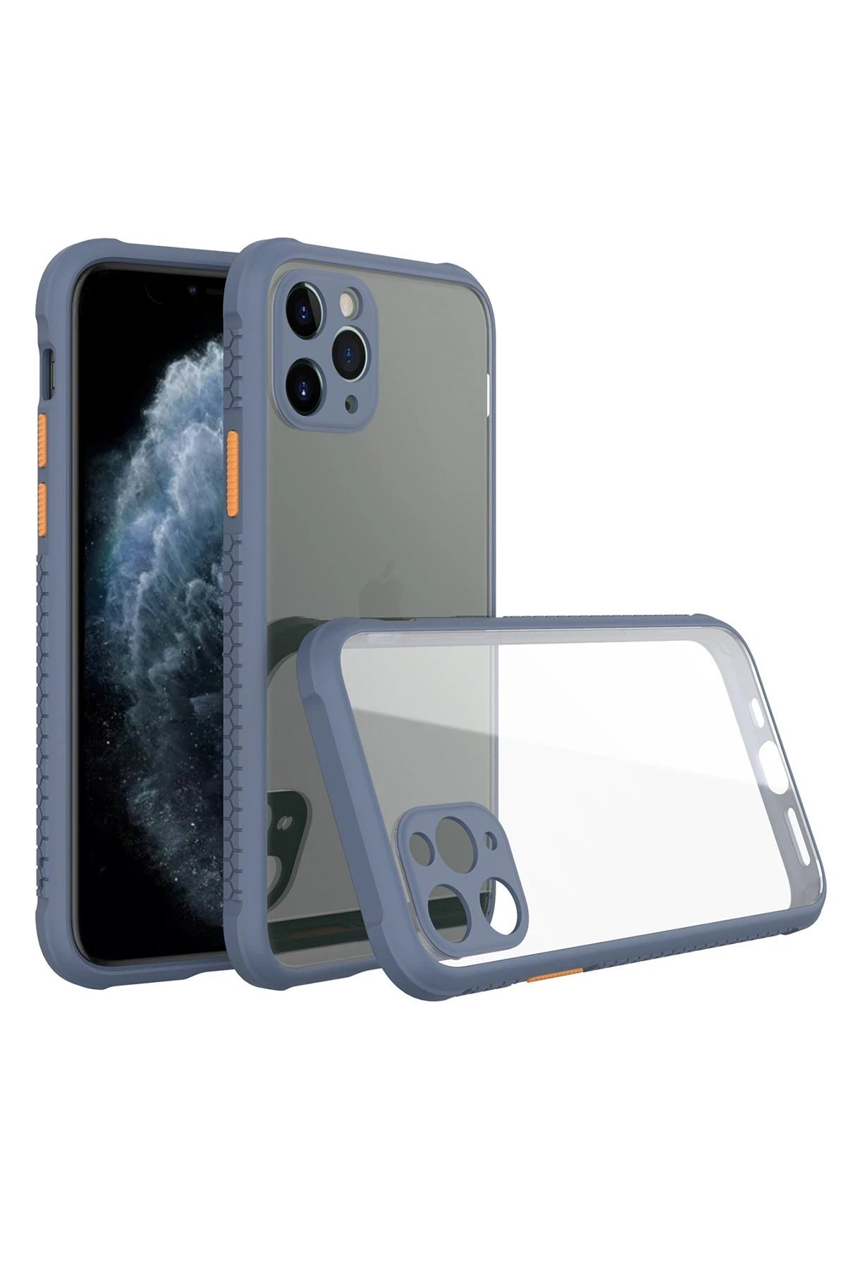 Newface iPhone 11 Pro Kılıf Miami Şeffaf Silikon - Gri