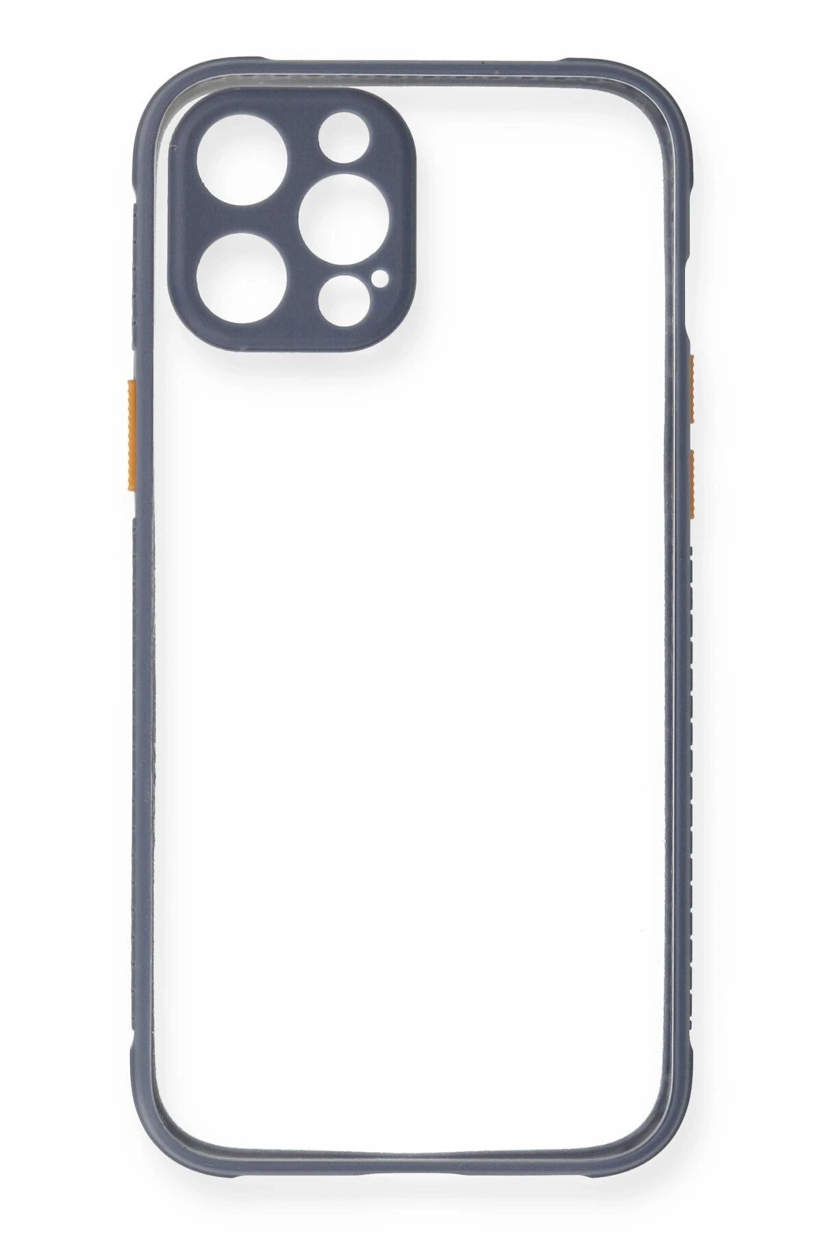 Newface iPhone 12 Pro Kılıf Miami Şeffaf Silikon - Gri