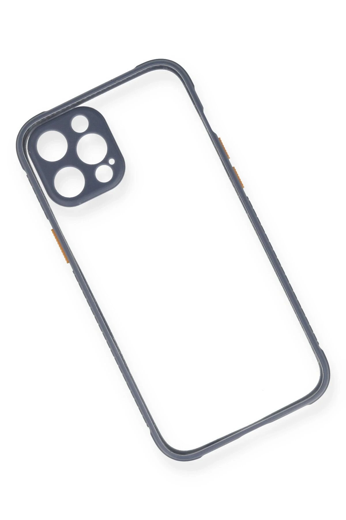 Newface iPhone 12 Pro Kılıf Miami Şeffaf Silikon - Gri