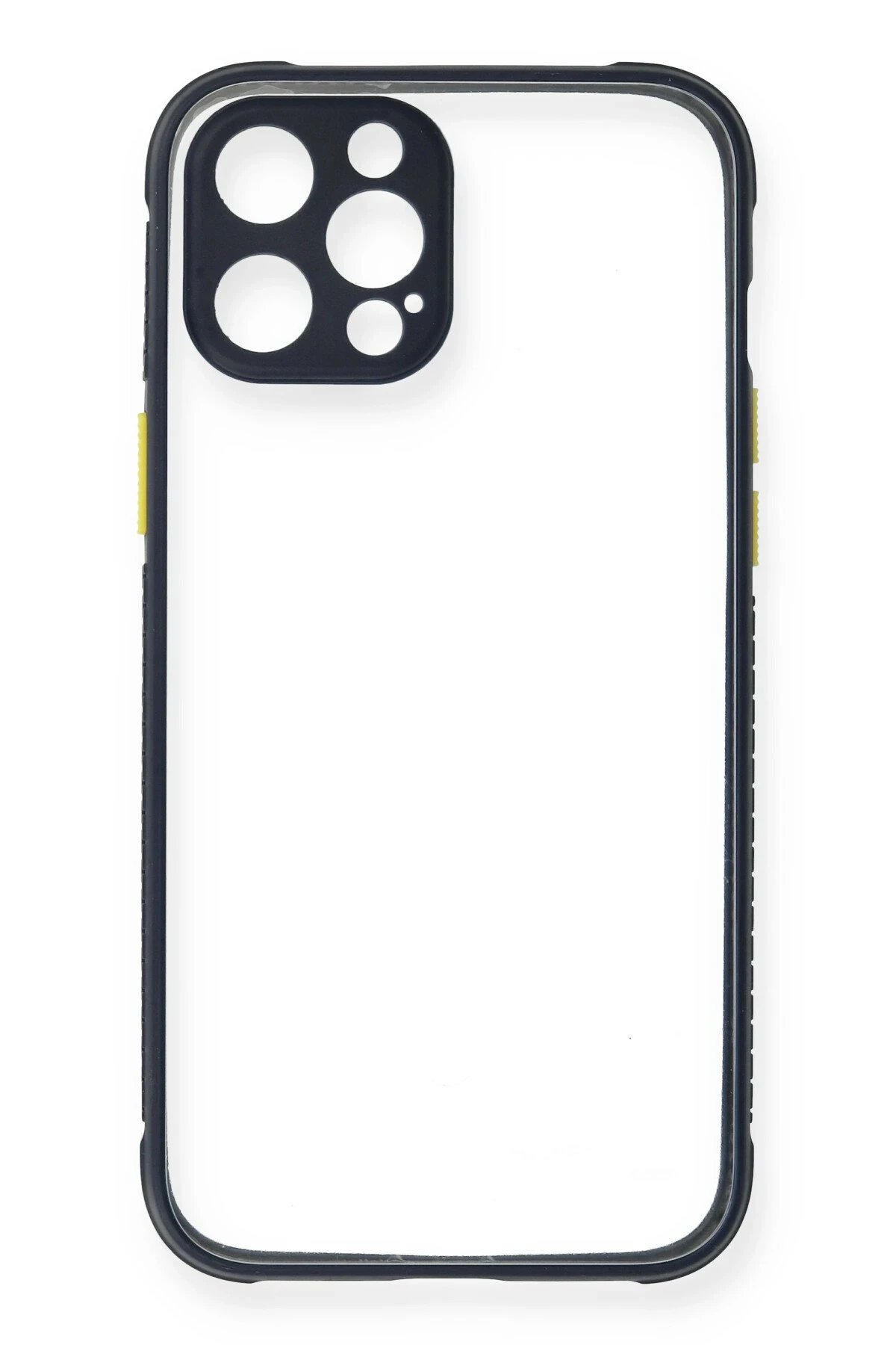 Newface iPhone 12 Pro Kılıf Miami Şeffaf Silikon - Lacivert