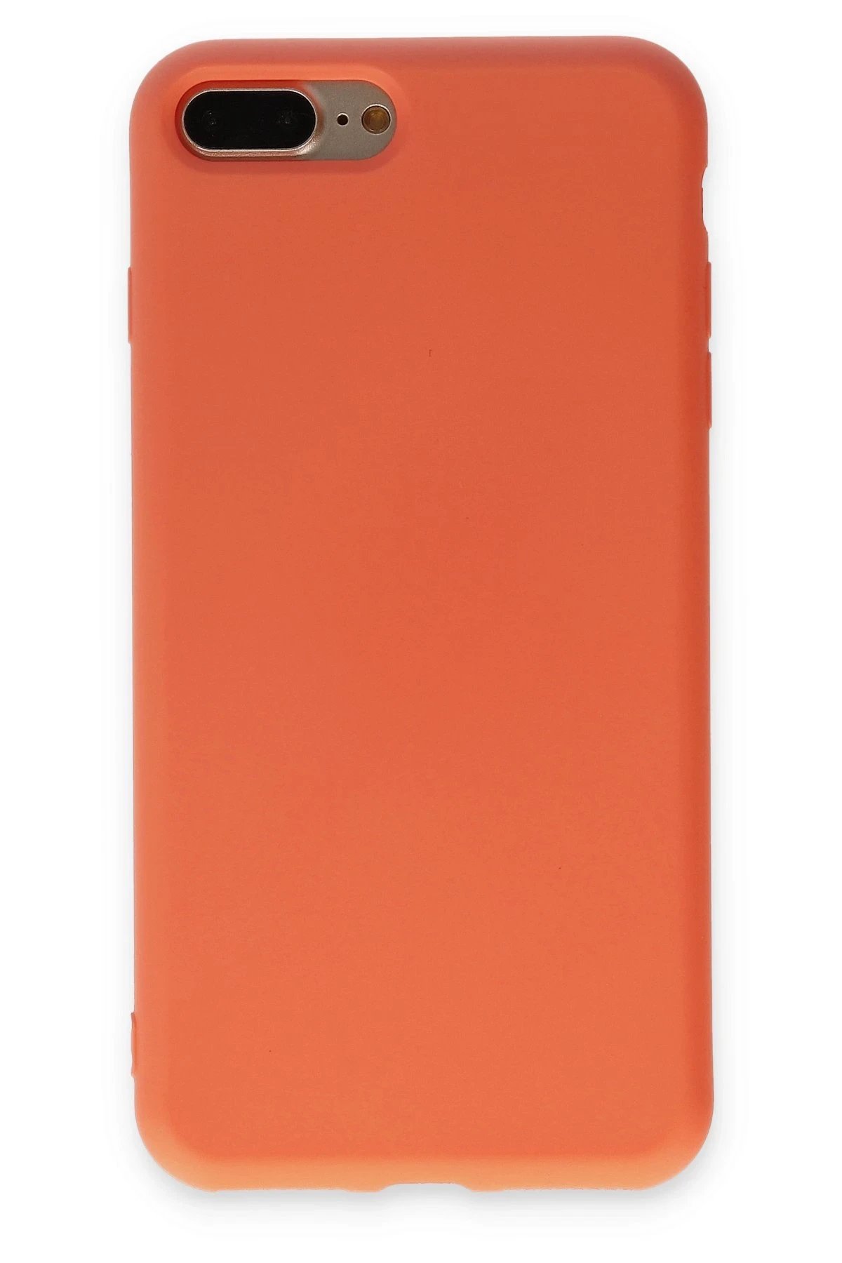 Newface iPhone 7 Plus Kılıf Nano içi Kadife Silikon - Turuncu