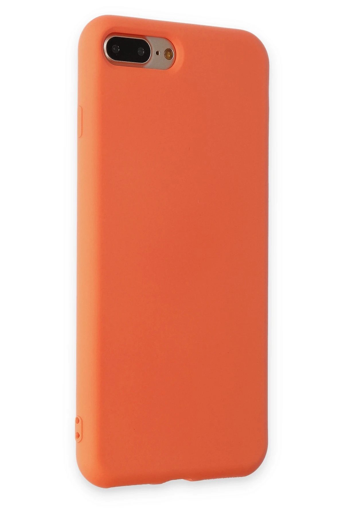 Newface iPhone 7 Plus Kılıf Nano içi Kadife Silikon - Turuncu