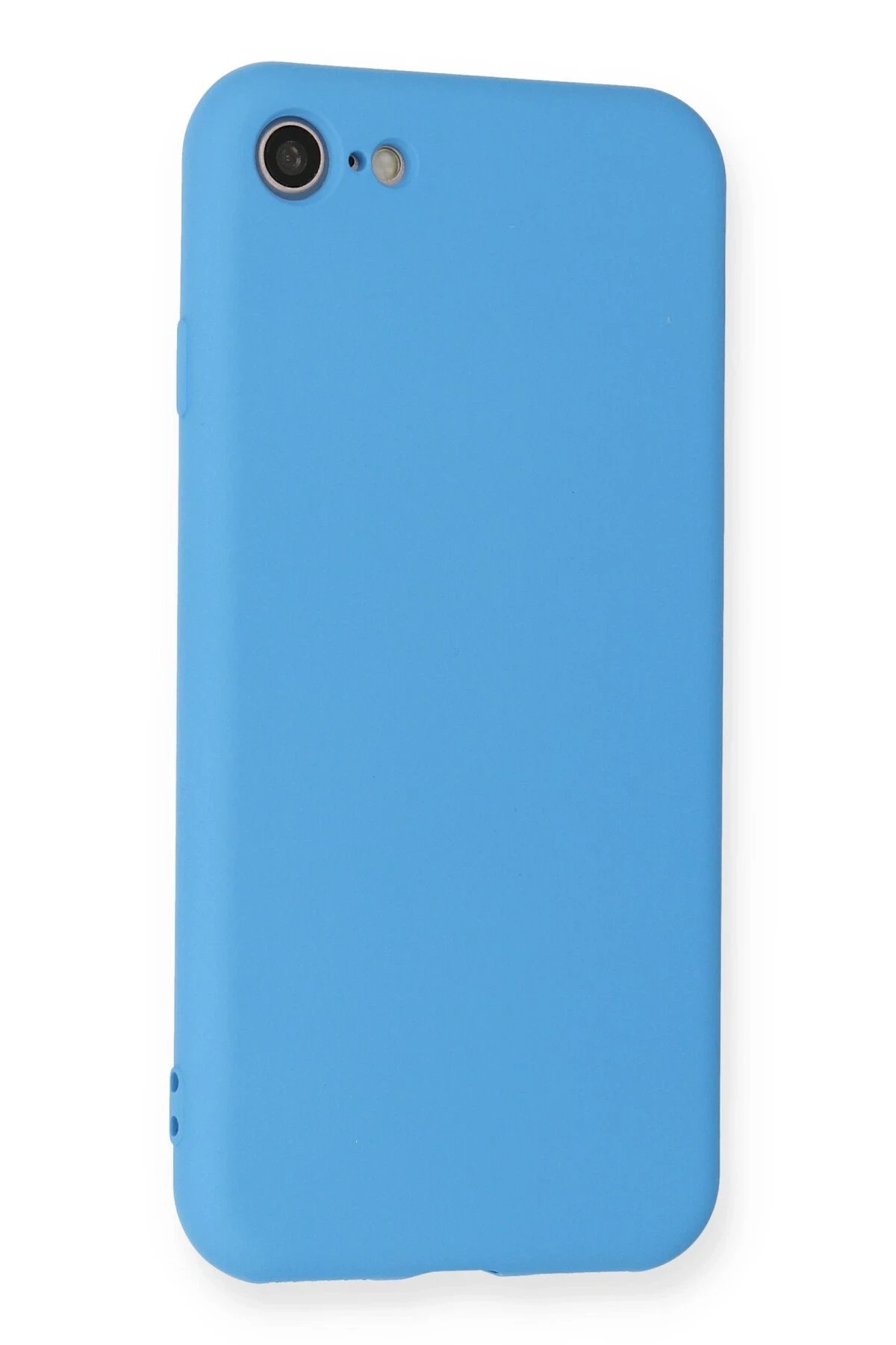 Newface iPhone 7 Kılıf Nano içi Kadife Silikon - Mavi