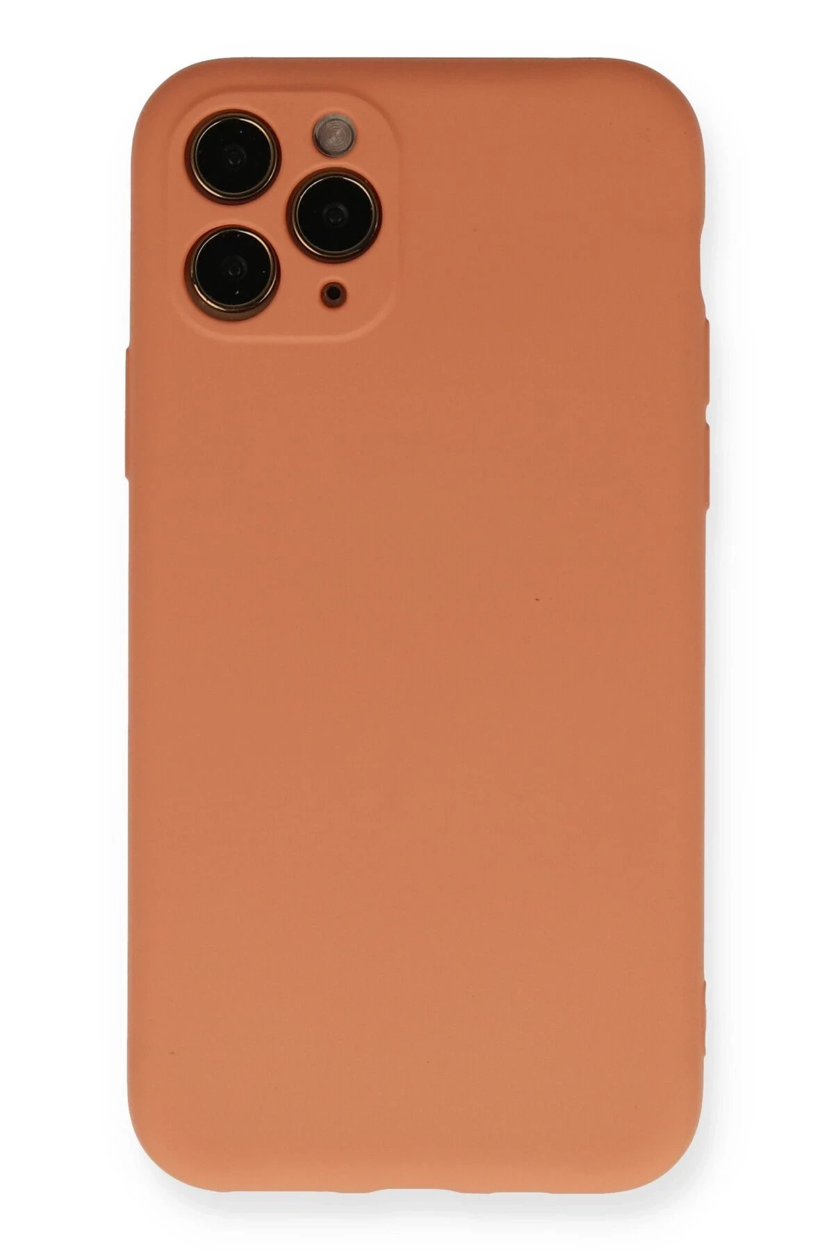 Newface iPhone 11 Pro Kılıf Nano içi Kadife Silikon - Mat Turuncu