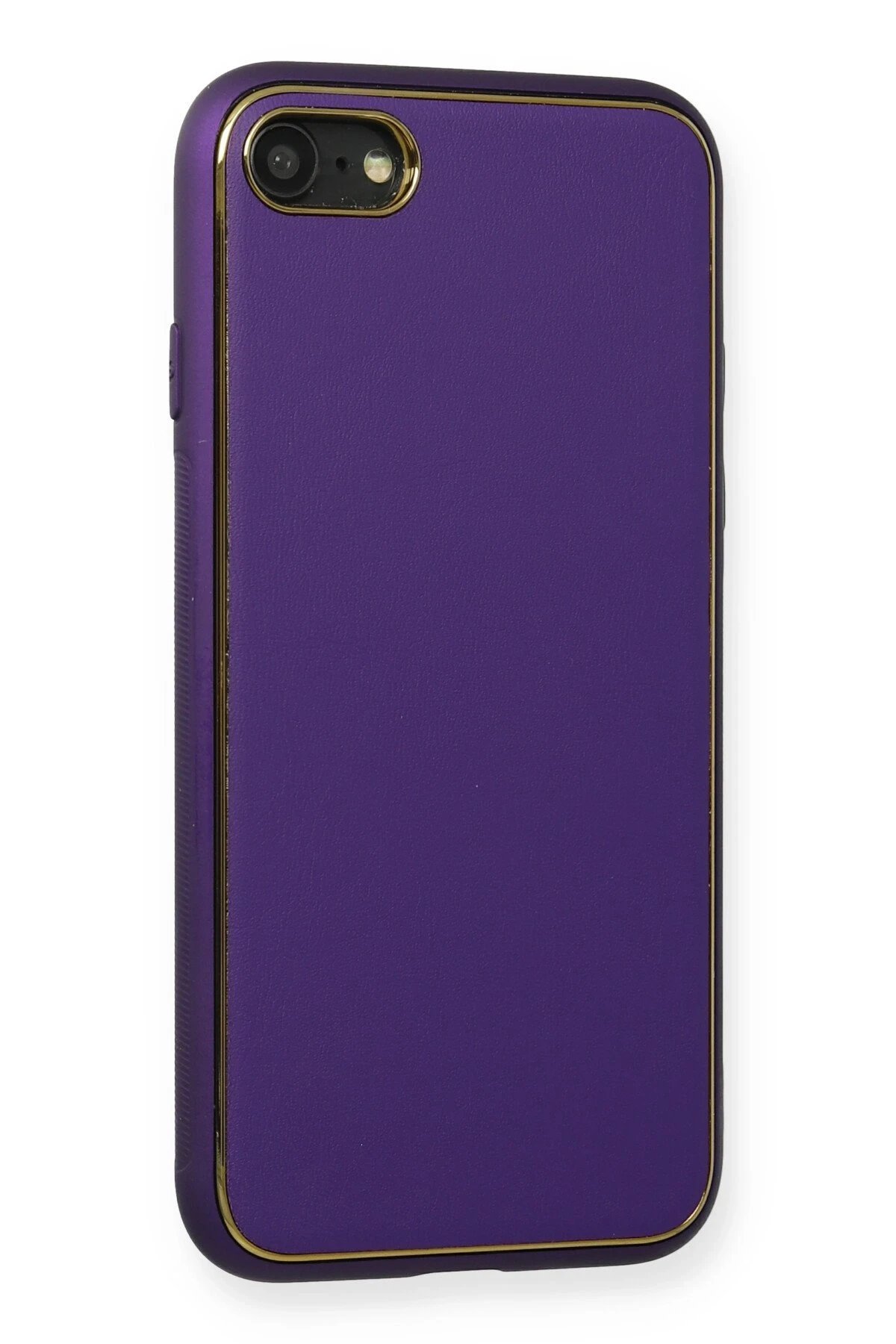 Newface iPhone 7 Kılıf Coco Deri Silikon Kapak - Mor