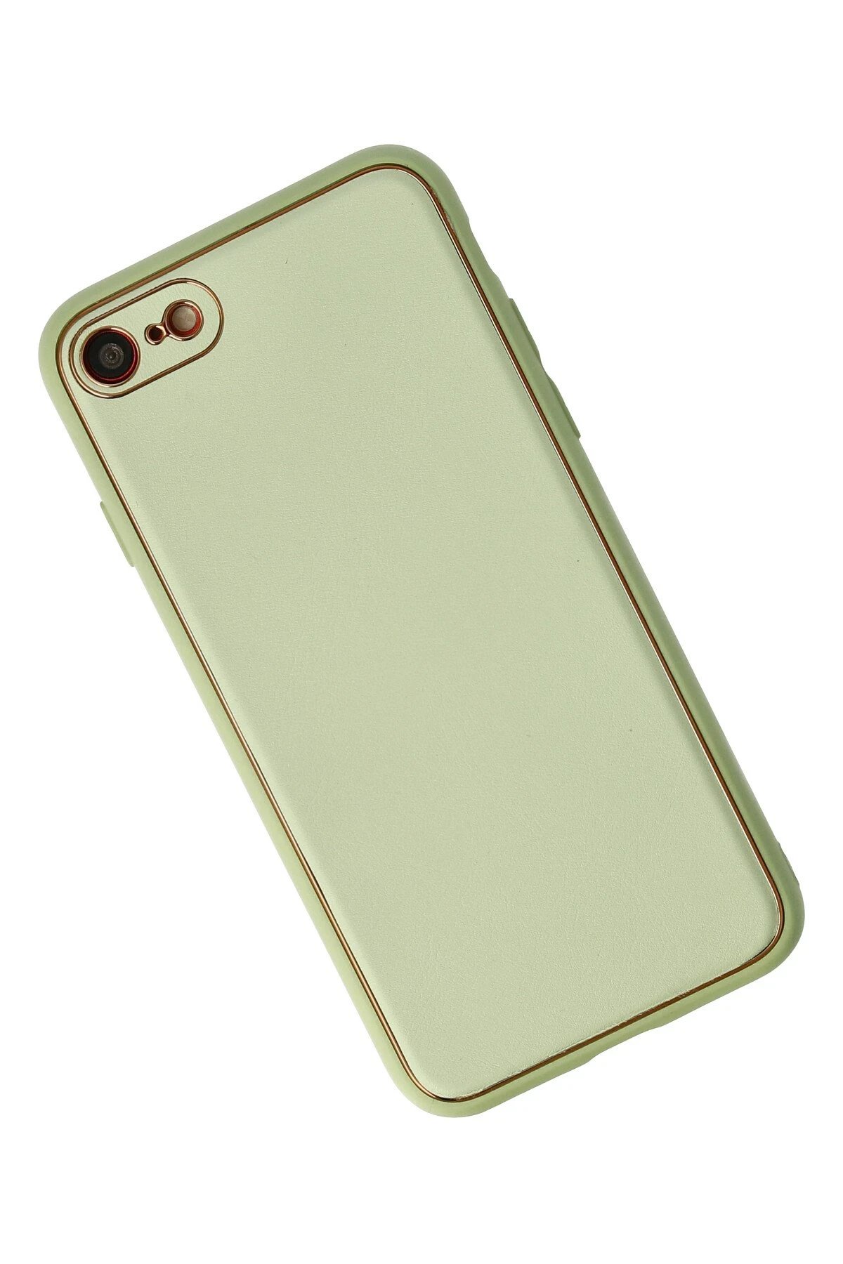 Newface iPhone 7 Kılıf Coco Deri Silikon Kapak - Açık Yeşil