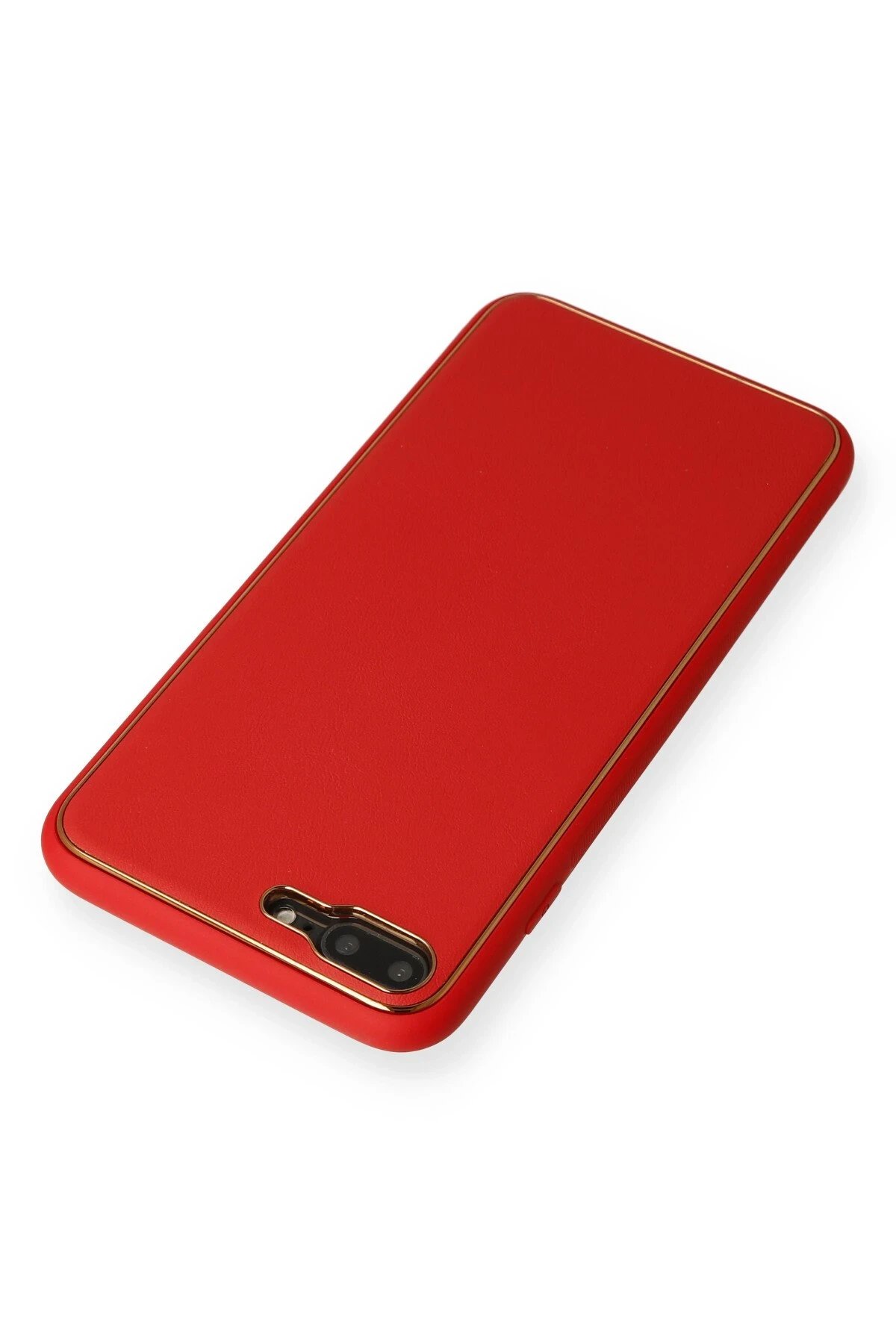 Newface iPhone 7 Plus Kılıf Coco Deri Silikon Kapak - Kırmızı