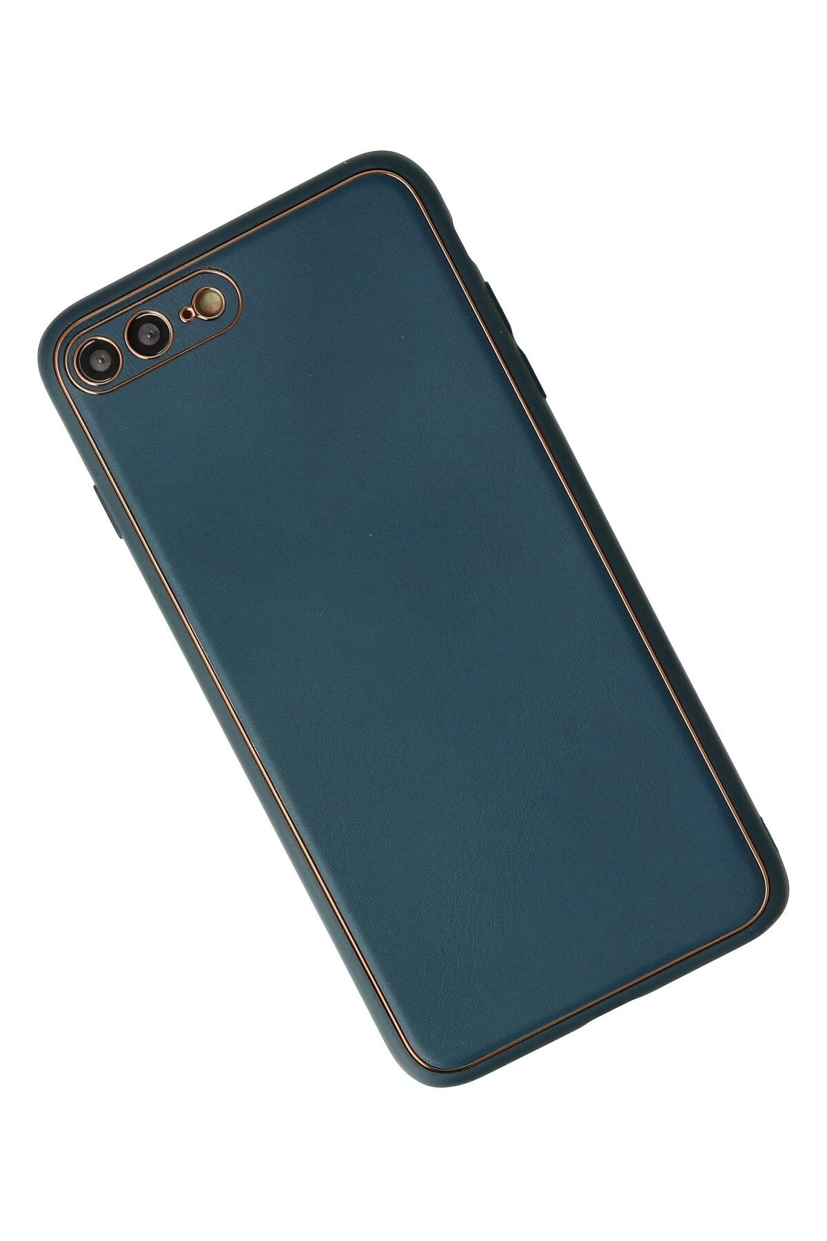 Newface iPhone 7 Plus Kılıf Coco Deri Silikon Kapak - Mavi