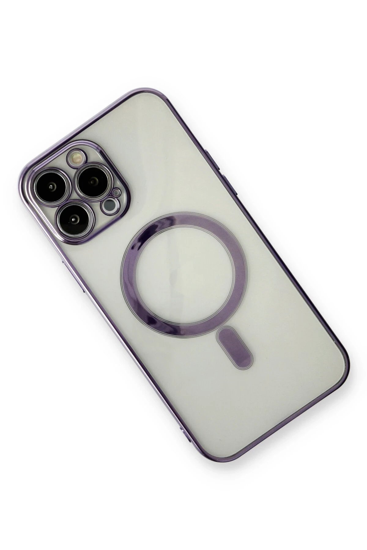 Newface iPhone 13 Pro Kılıf Magneticsafe Lazer Silikon - Mor