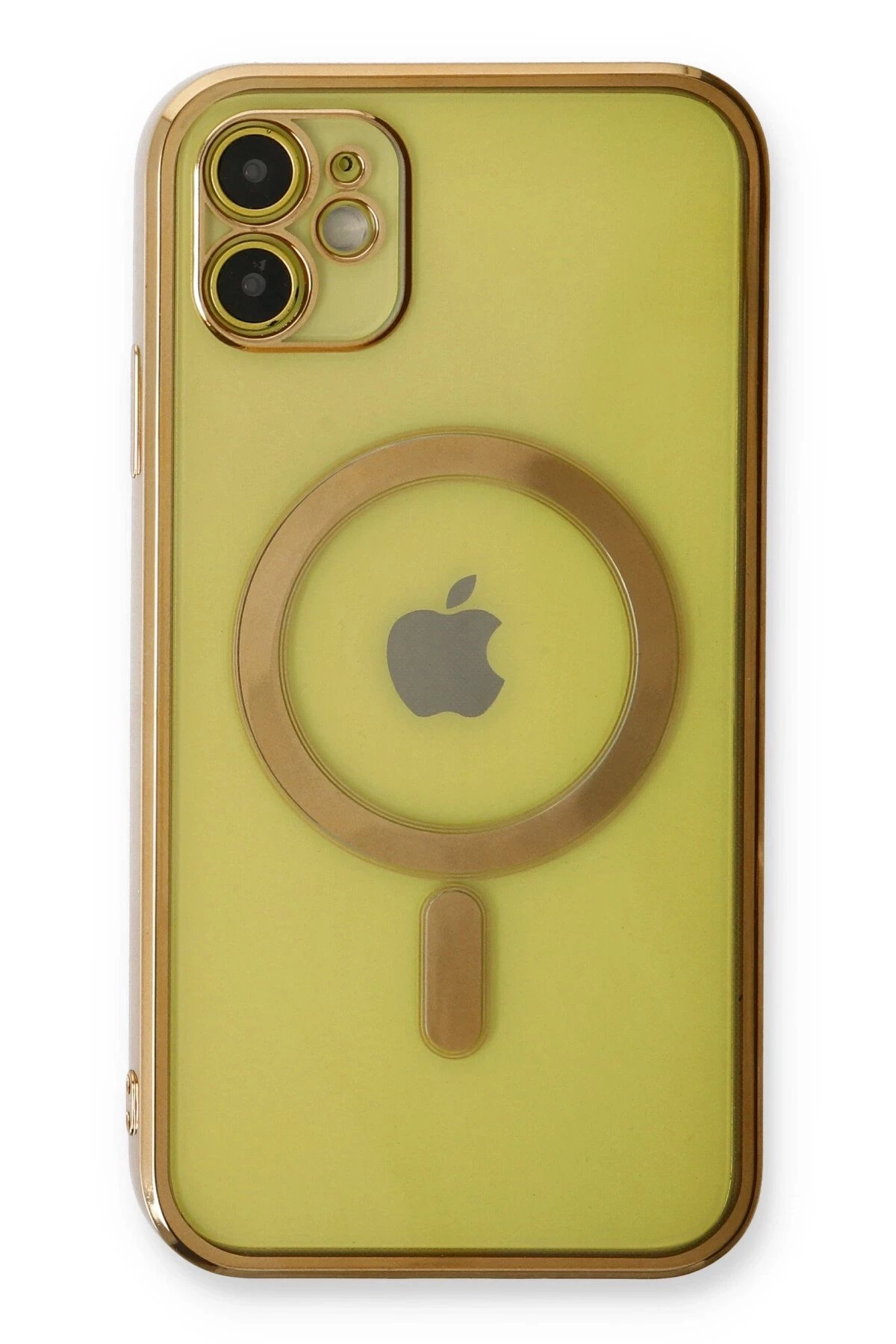 Newface iPhone 12 Kılıf Magneticsafe Lazer Silikon - Gold