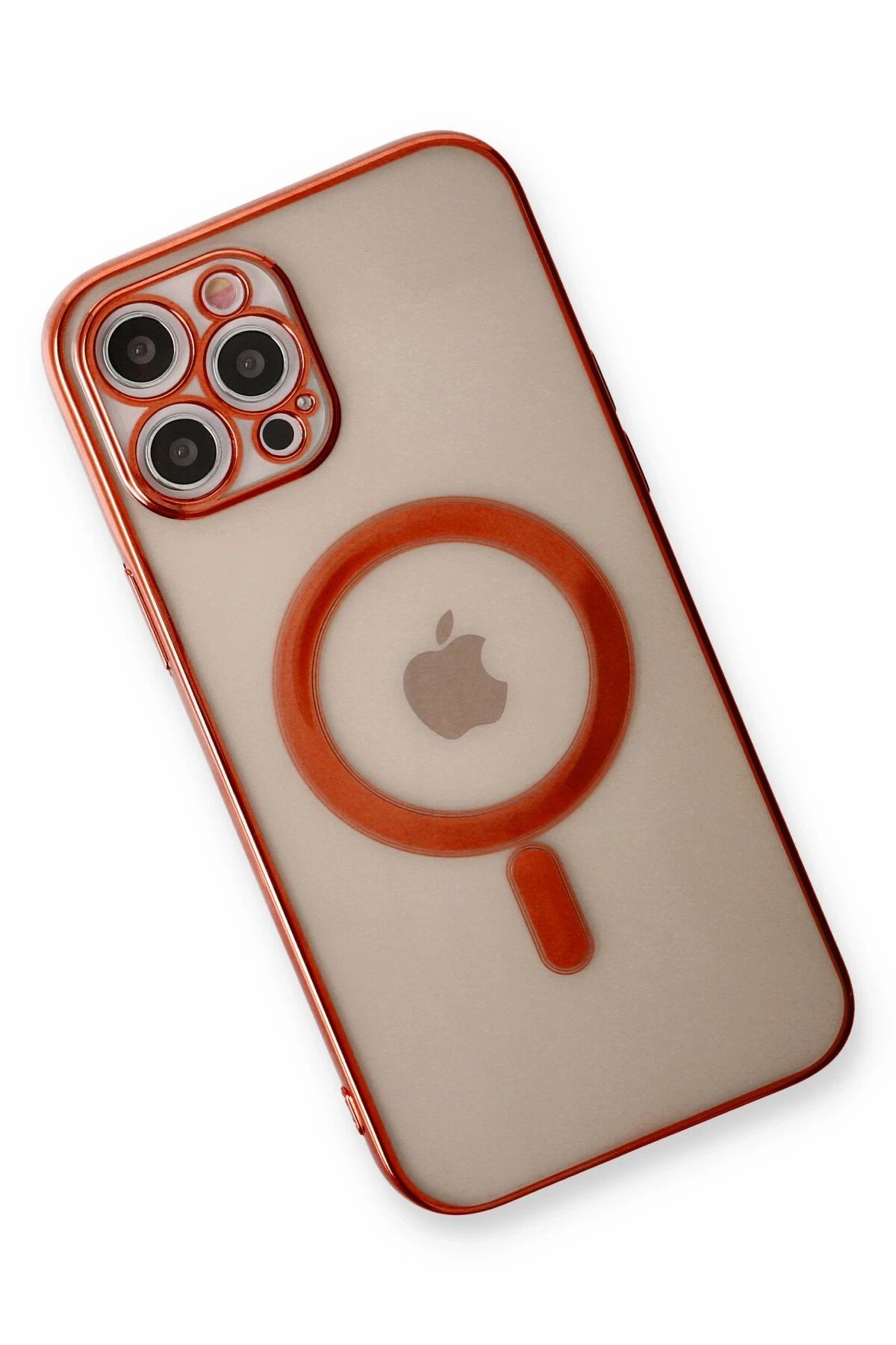 Newface iPhone 12 Pro Kılıf Magneticsafe Lazer Silikon - Kırmızı