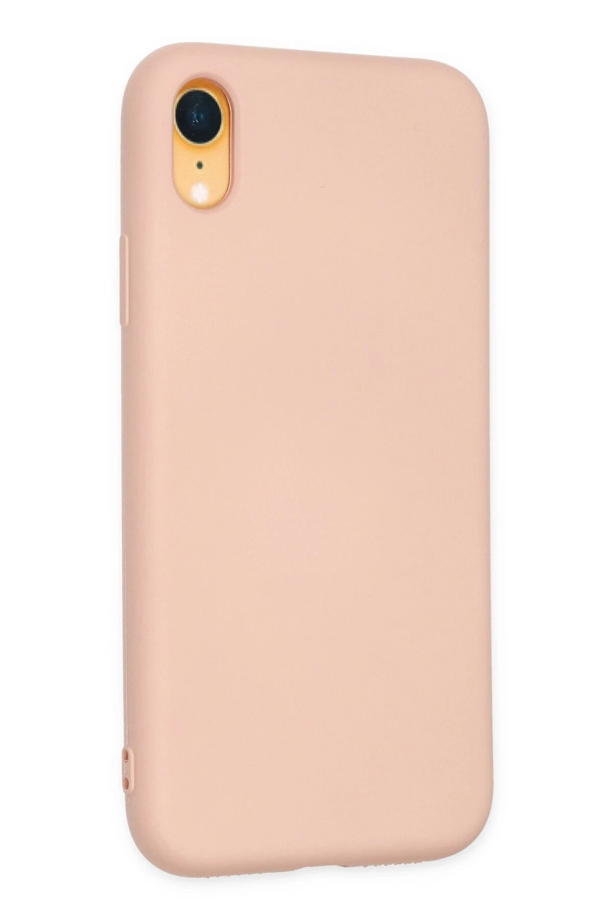 Newface iPhone XR Kılıf Nano içi Kadife Silikon - Pudra