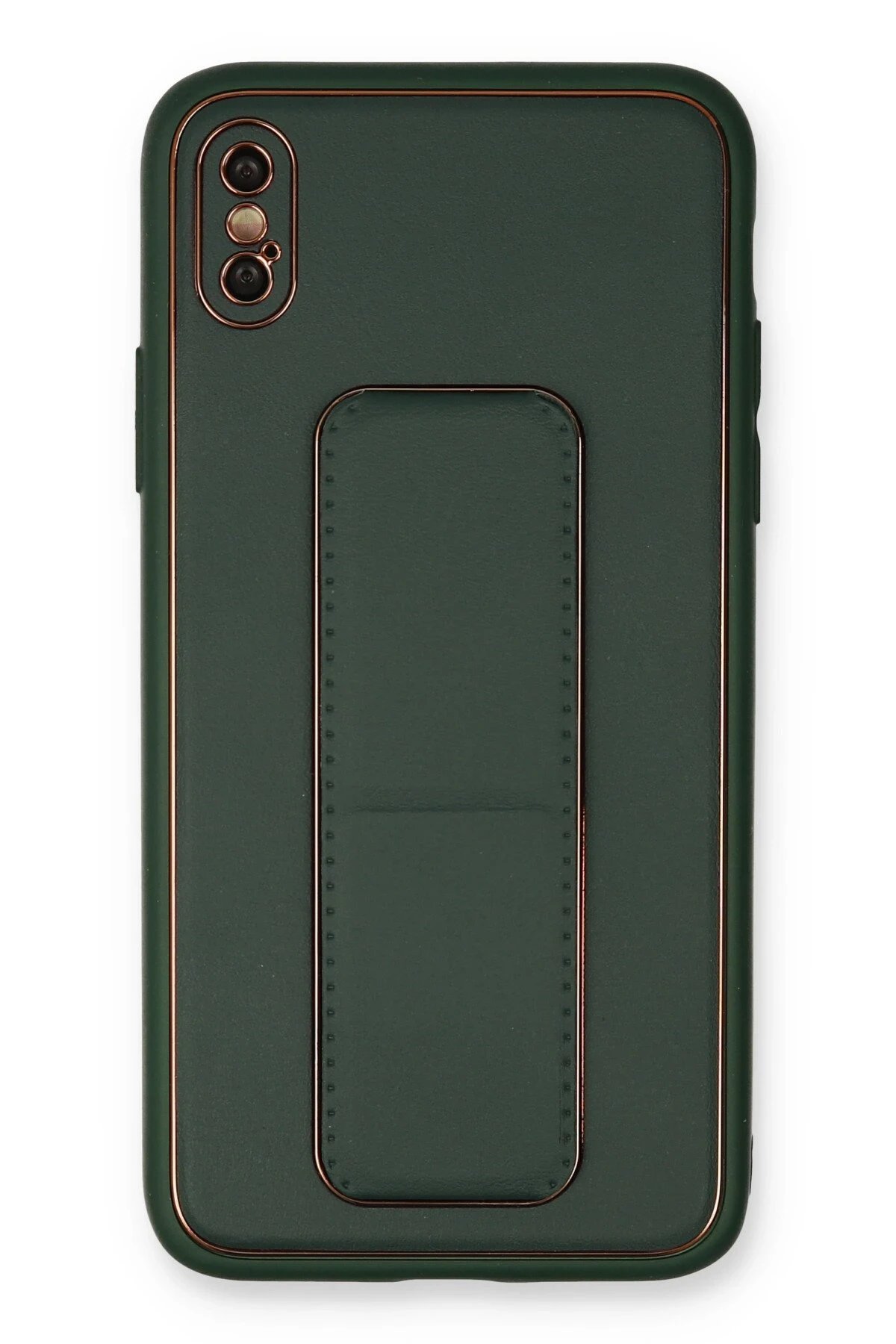 Newface iPhone XS Max Kılıf Coco Deri Standlı Kapak - Yeşil