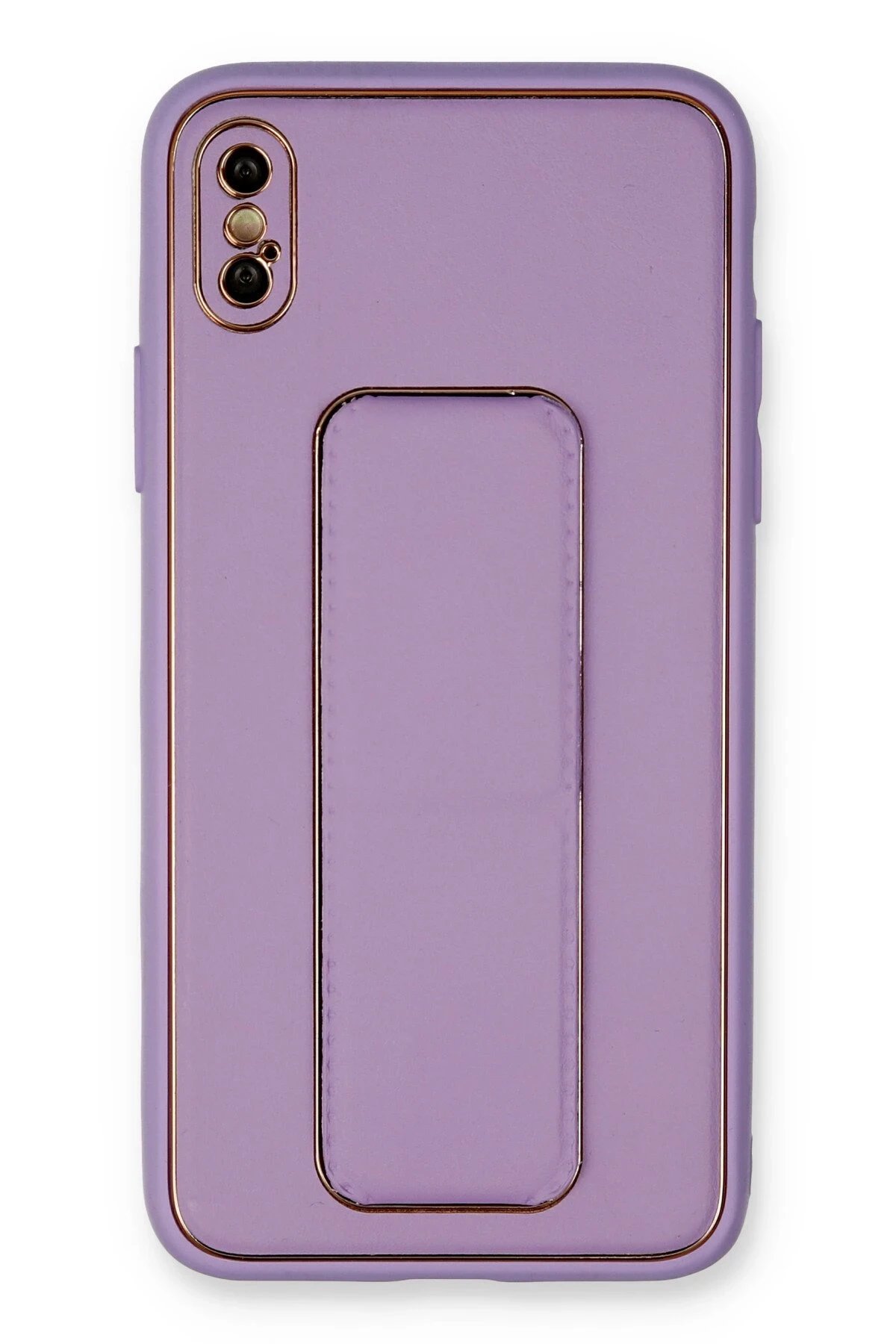 Newface iPhone XS Max Kılıf Coco Deri Standlı Kapak - Koyu Lila