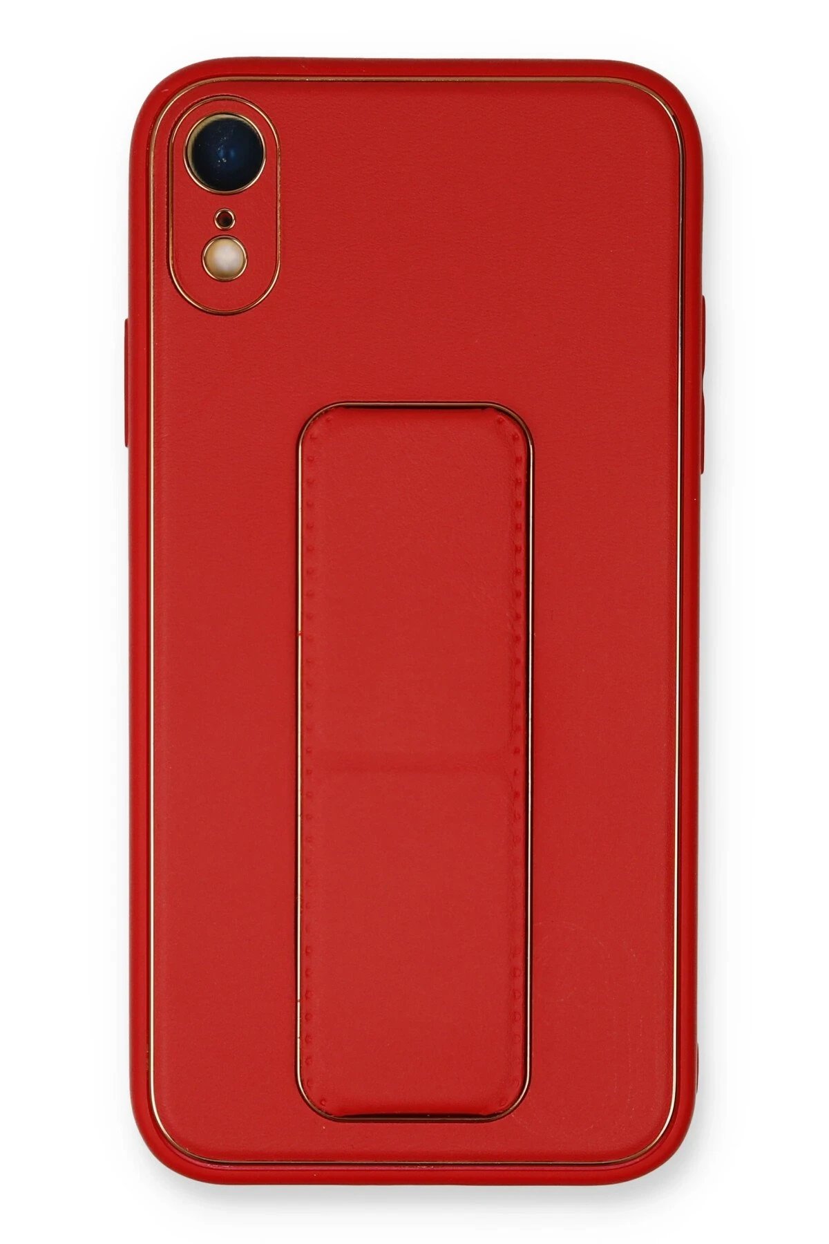 Newface iPhone XR Kılıf Coco Deri Standlı Kapak - Kırmızı