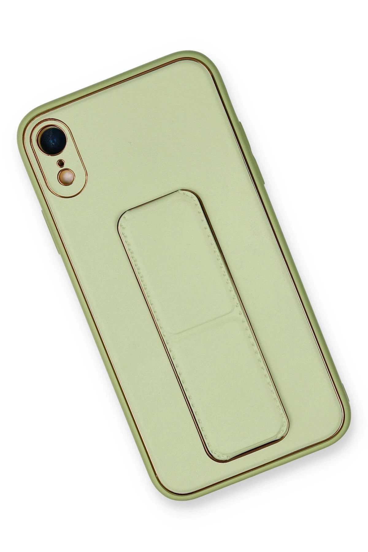 Newface iPhone XR Kılıf Coco Deri Standlı Kapak - Su Yeşili