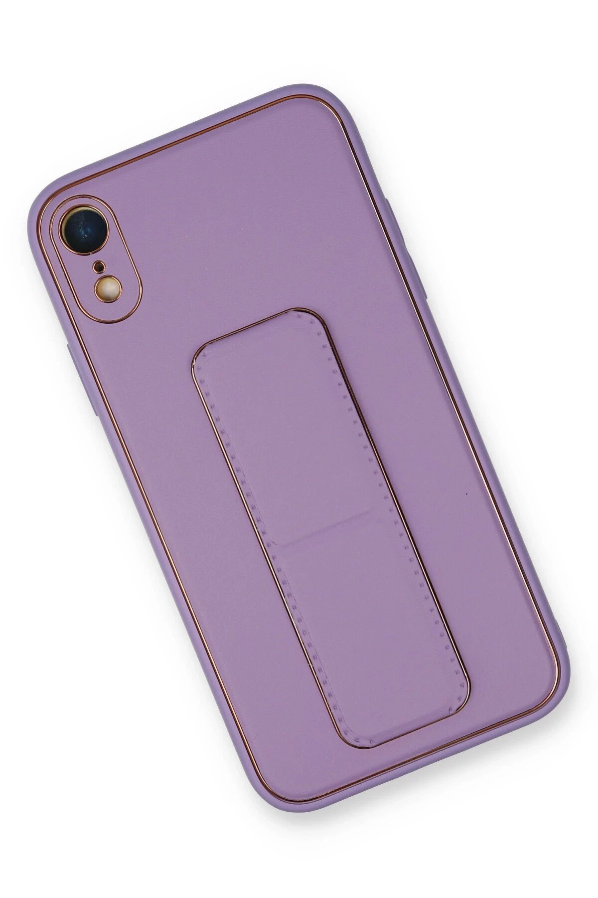 Newface iPhone XR Kılıf Coco Deri Standlı Kapak - Koyu Lila