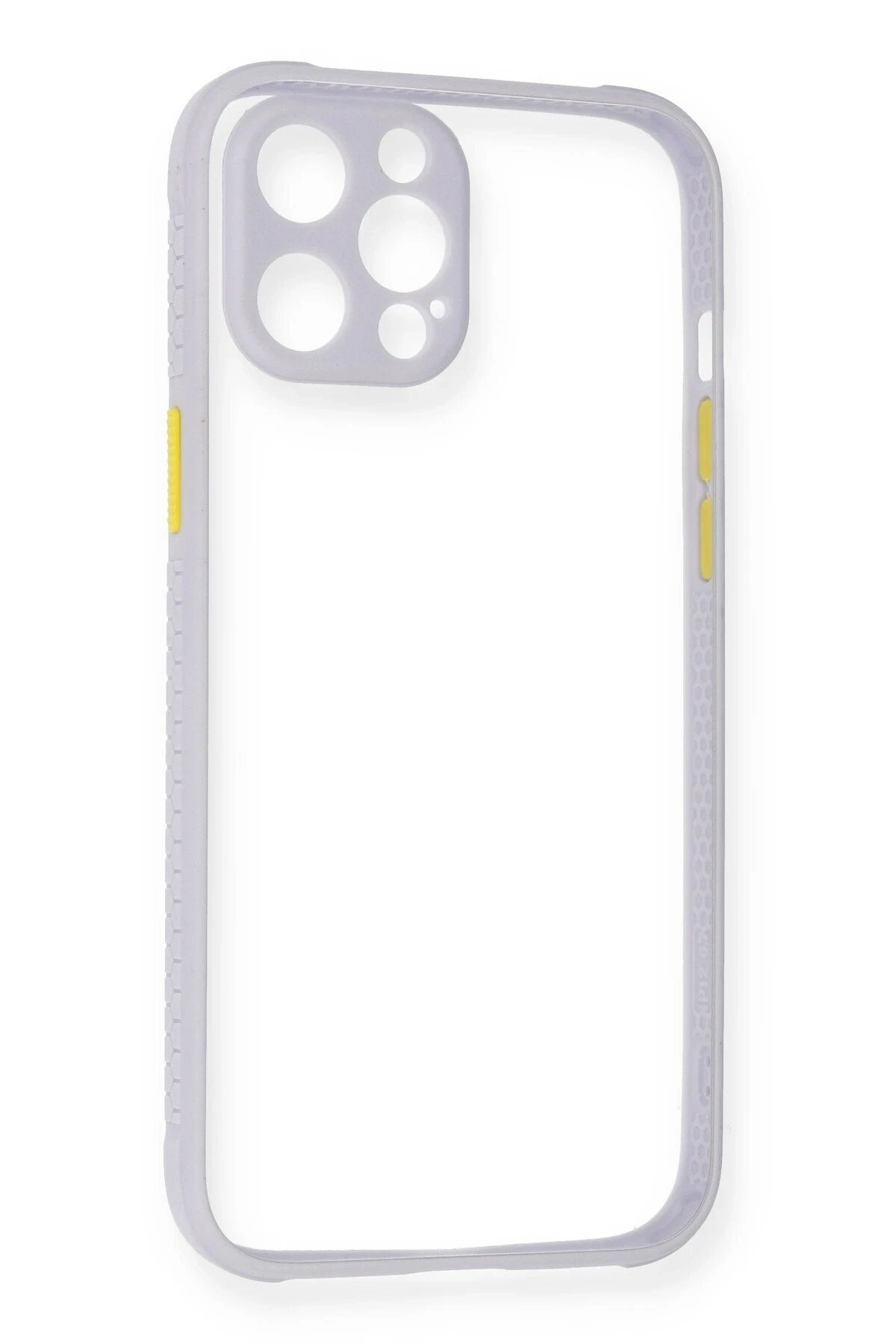 Newface iPhone 12 Kılıf Miami Şeffaf Silikon - Lila