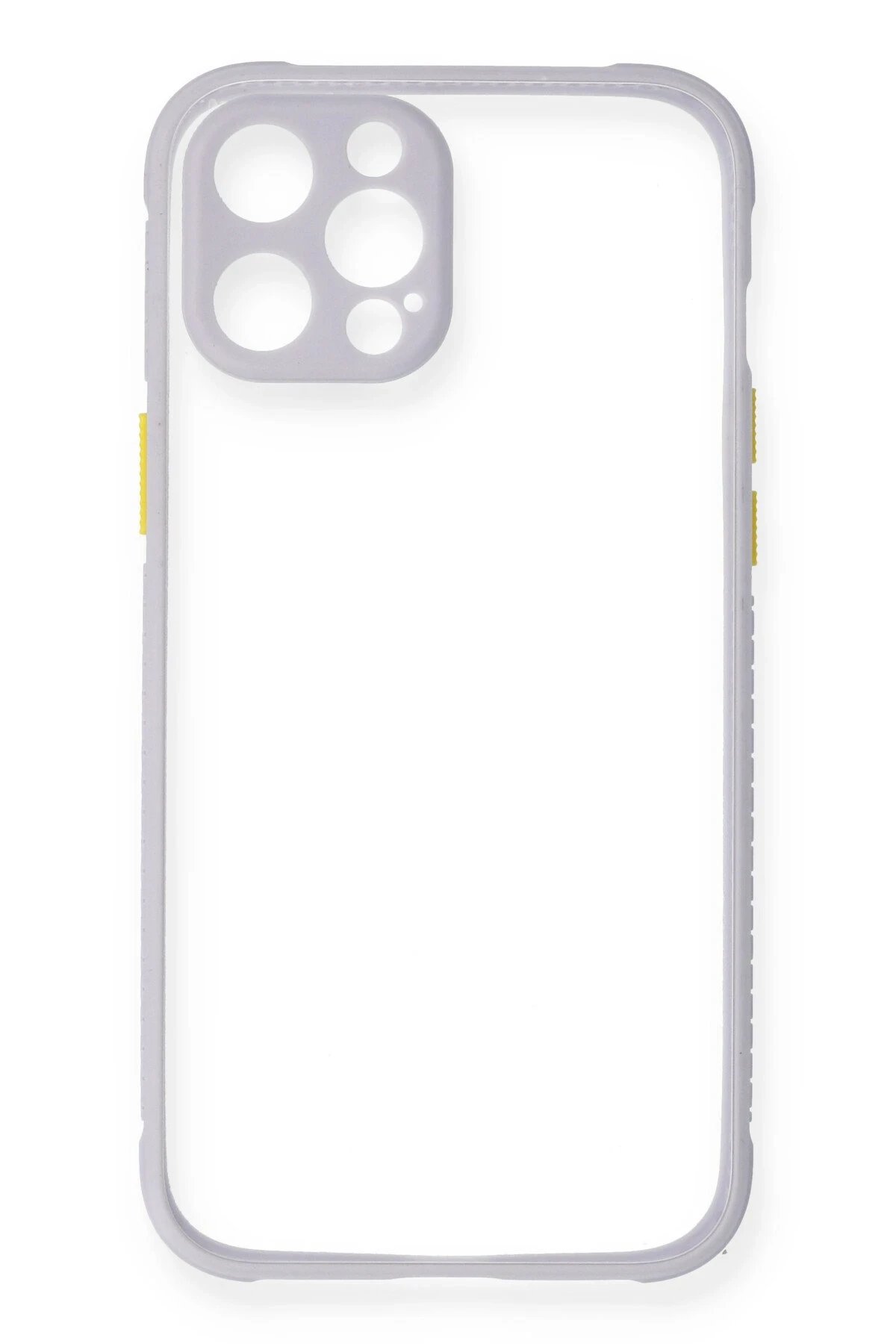 Newface iPhone 12 Kılıf Miami Şeffaf Silikon - Lila