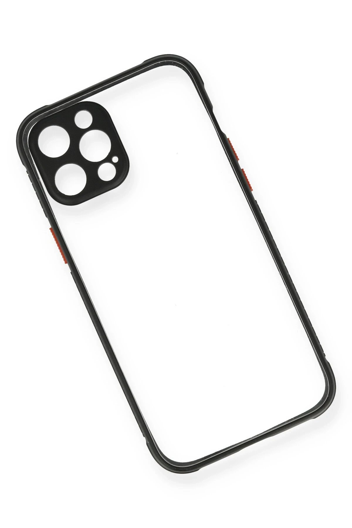 Newface iPhone 12 Kılıf Miami Şeffaf Silikon - Siyah