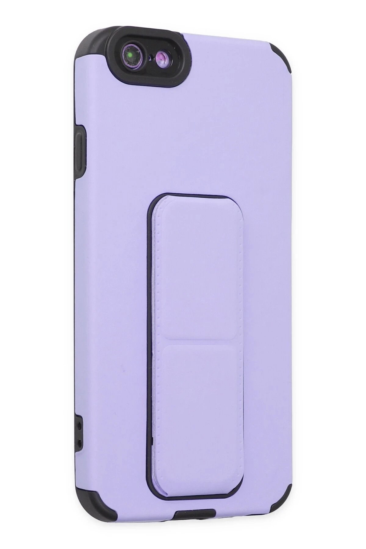 Newface iPhone 6 Kılıf Mega Standlı Silikon - Lila