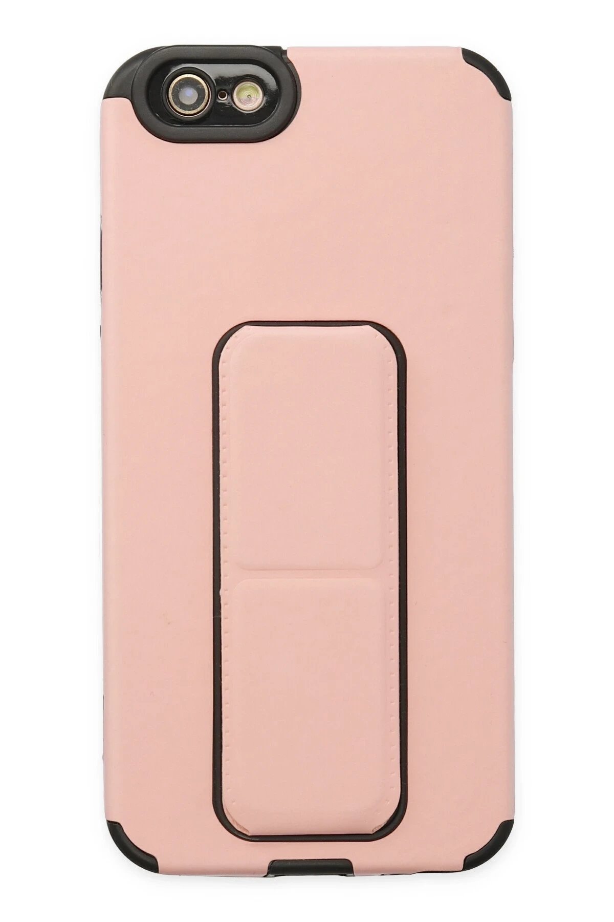 Newface iPhone 6 Kılıf Mega Standlı Silikon - Pudra