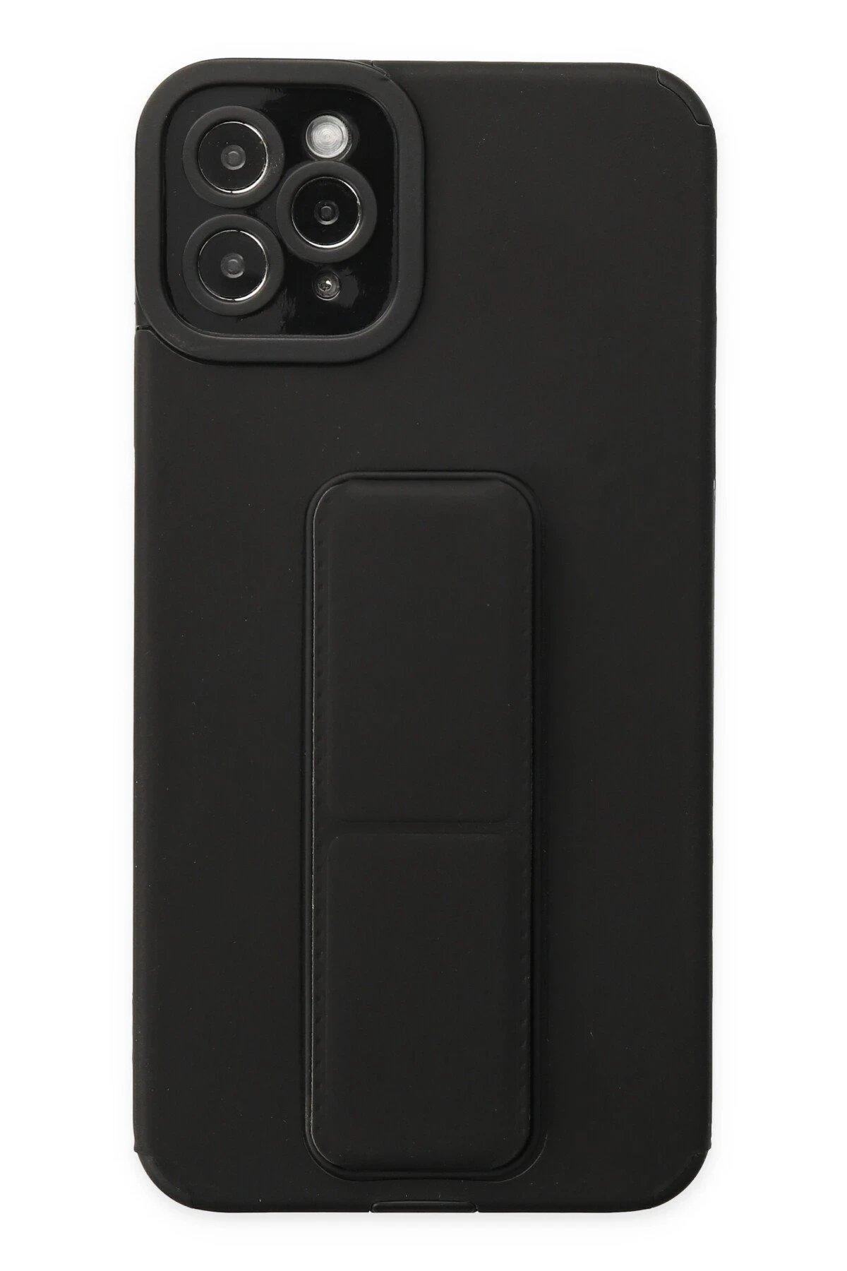 Newface iPhone 11 Pro Max Kılıf Mega Standlı Silikon - Siyah