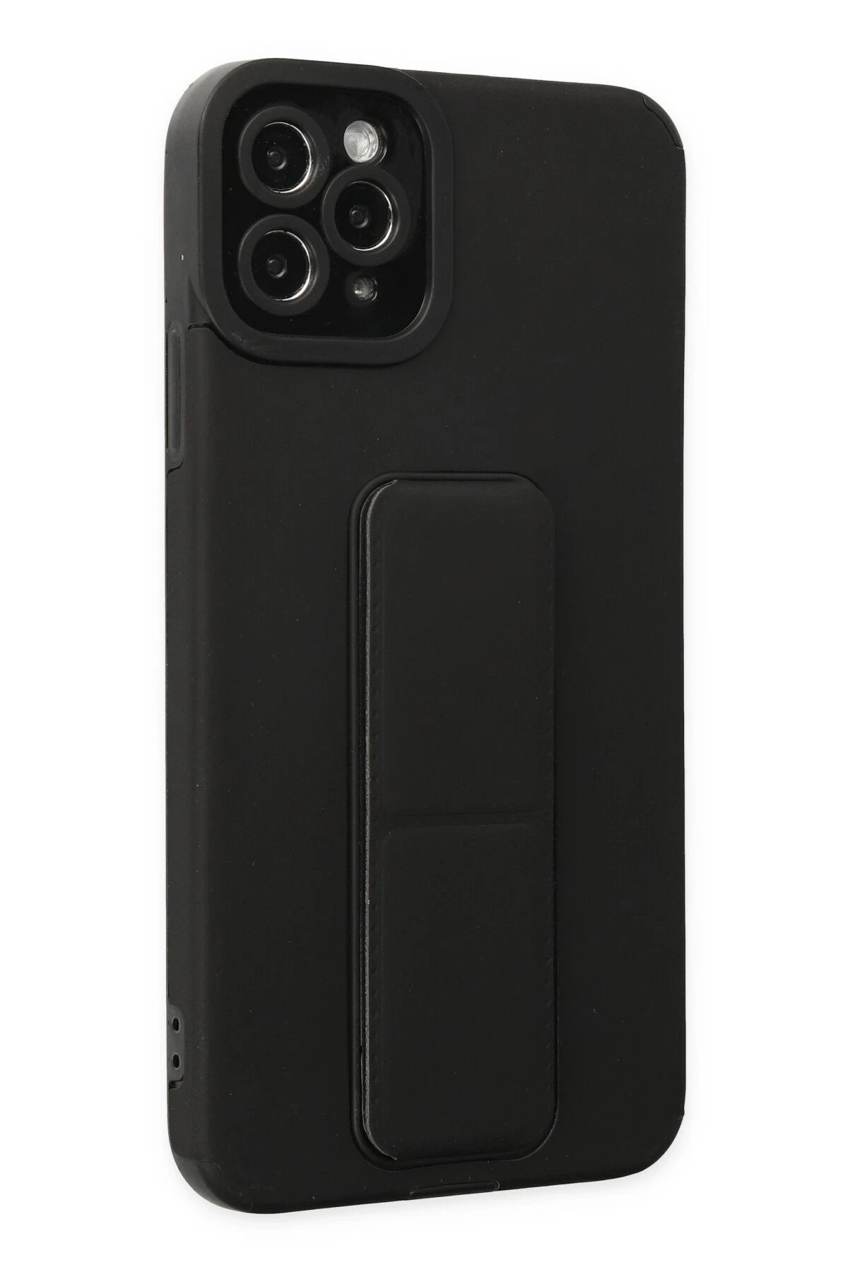 Newface iPhone 11 Pro Max Kılıf Mega Standlı Silikon - Siyah