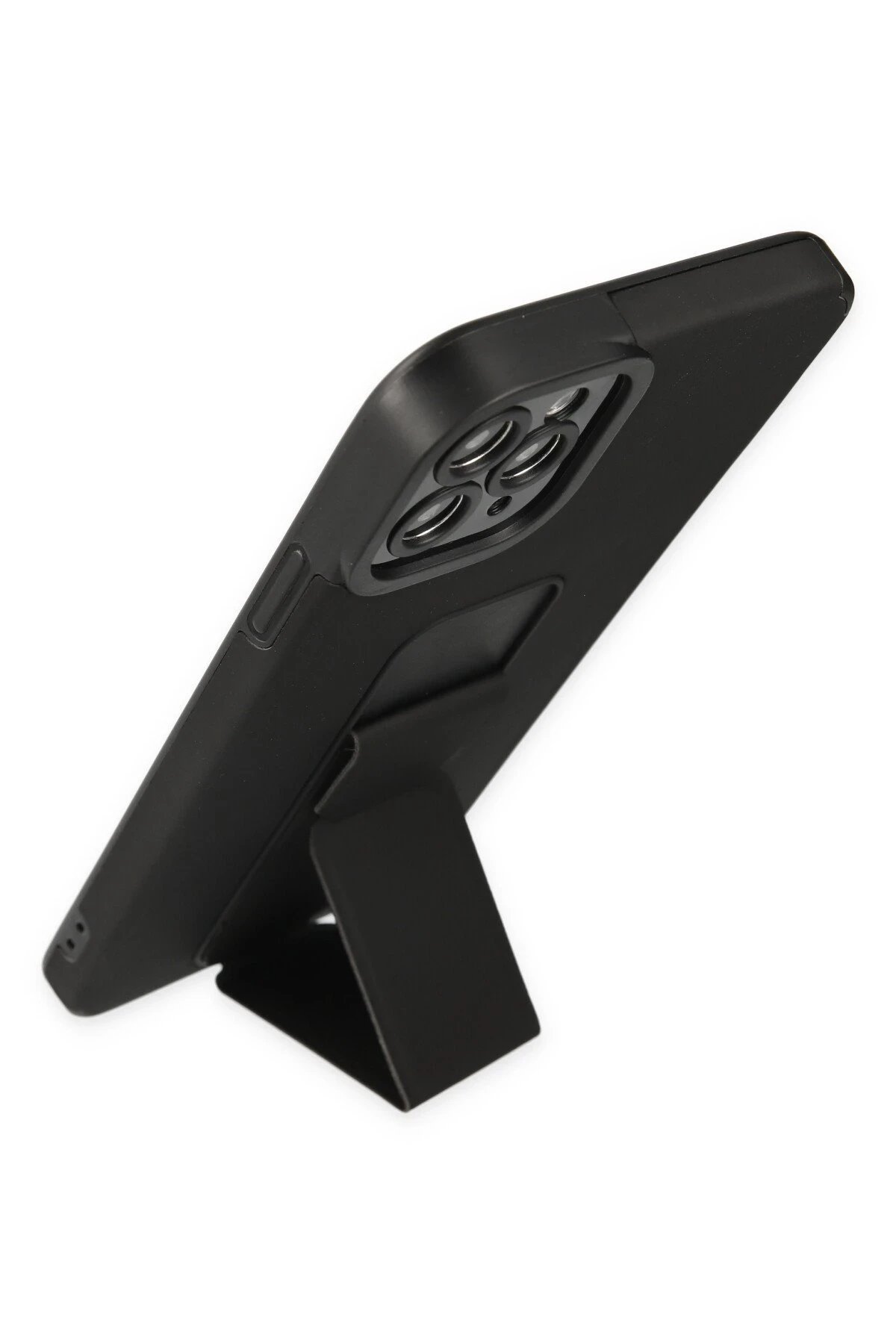 Newface iPhone 11 Pro Max Kılıf Mega Standlı Silikon - Siyah