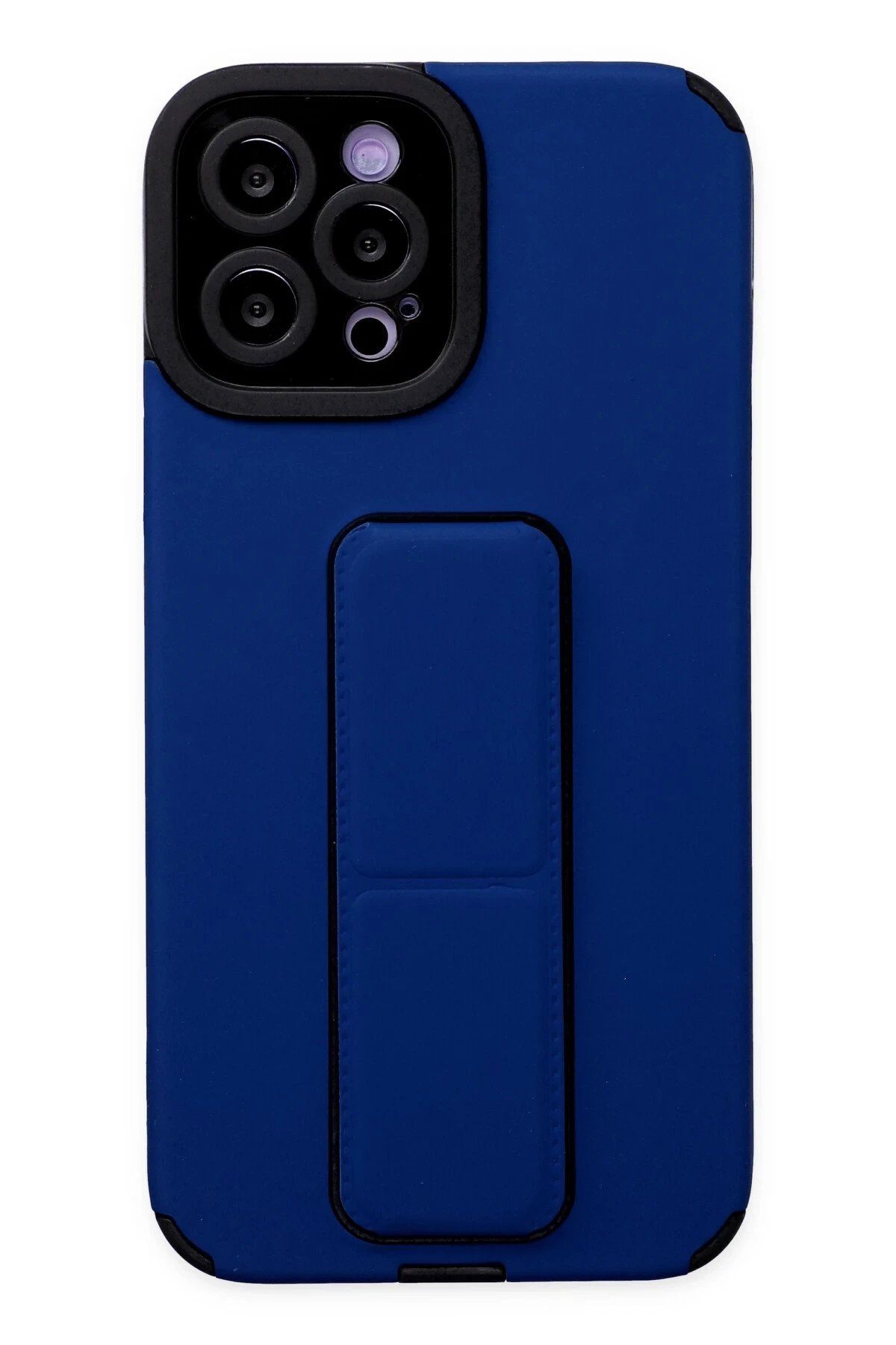 Newface iPhone 12 Pro Max Kılıf Mega Standlı Silikon - Mavi