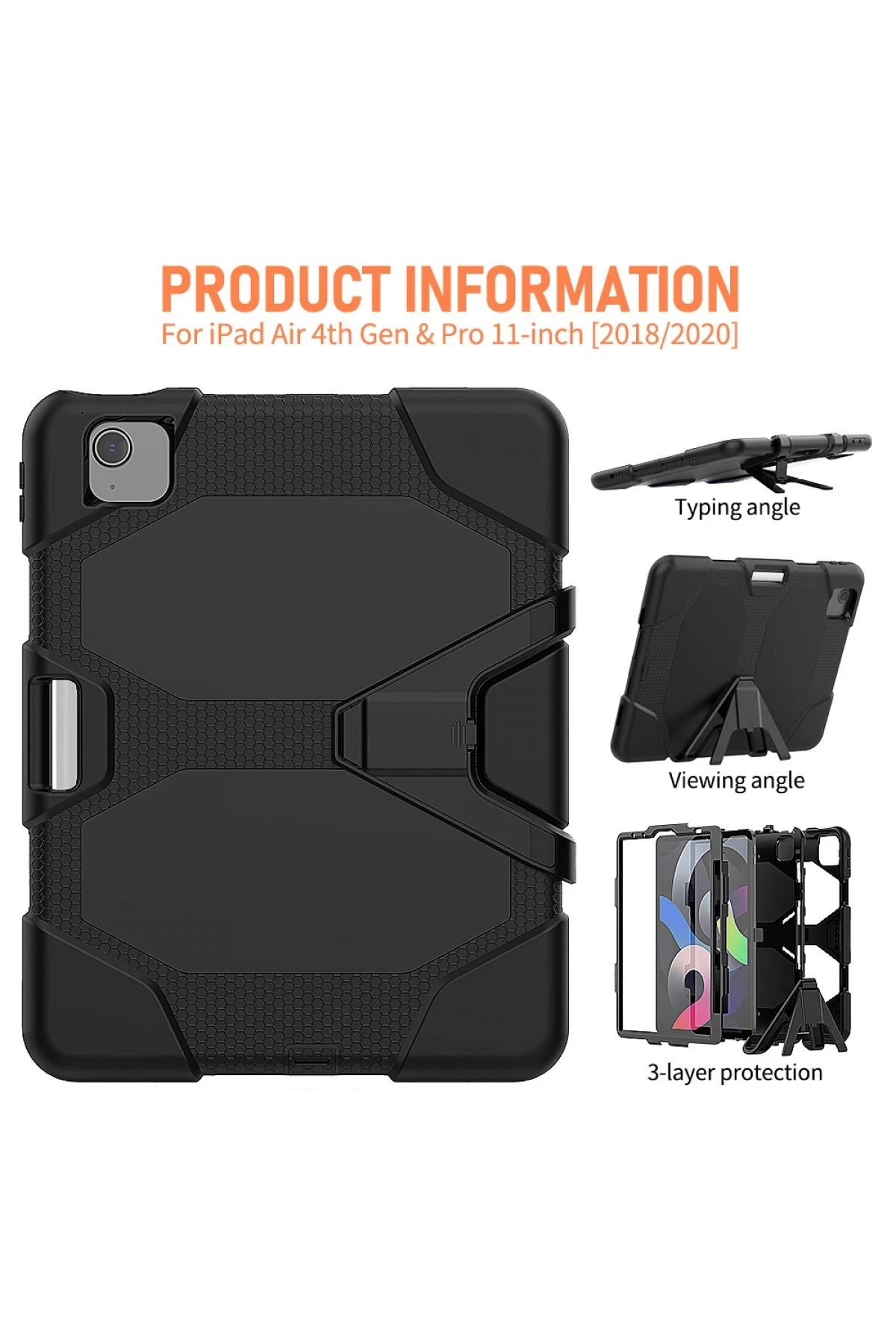 Newface iPad Pro 11 (2020) Kılıf Griffin Tablet Kapak - Siyah