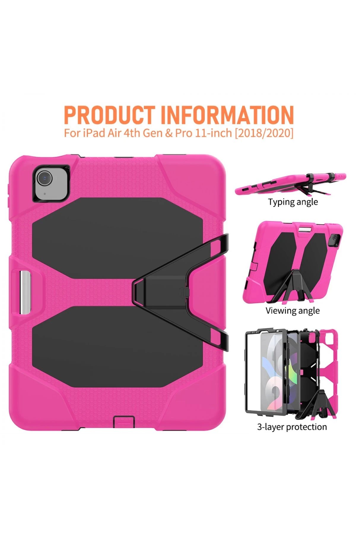 Newface iPad Pro 11 (2020) Kılıf Griffin Tablet Kapak - Pembe