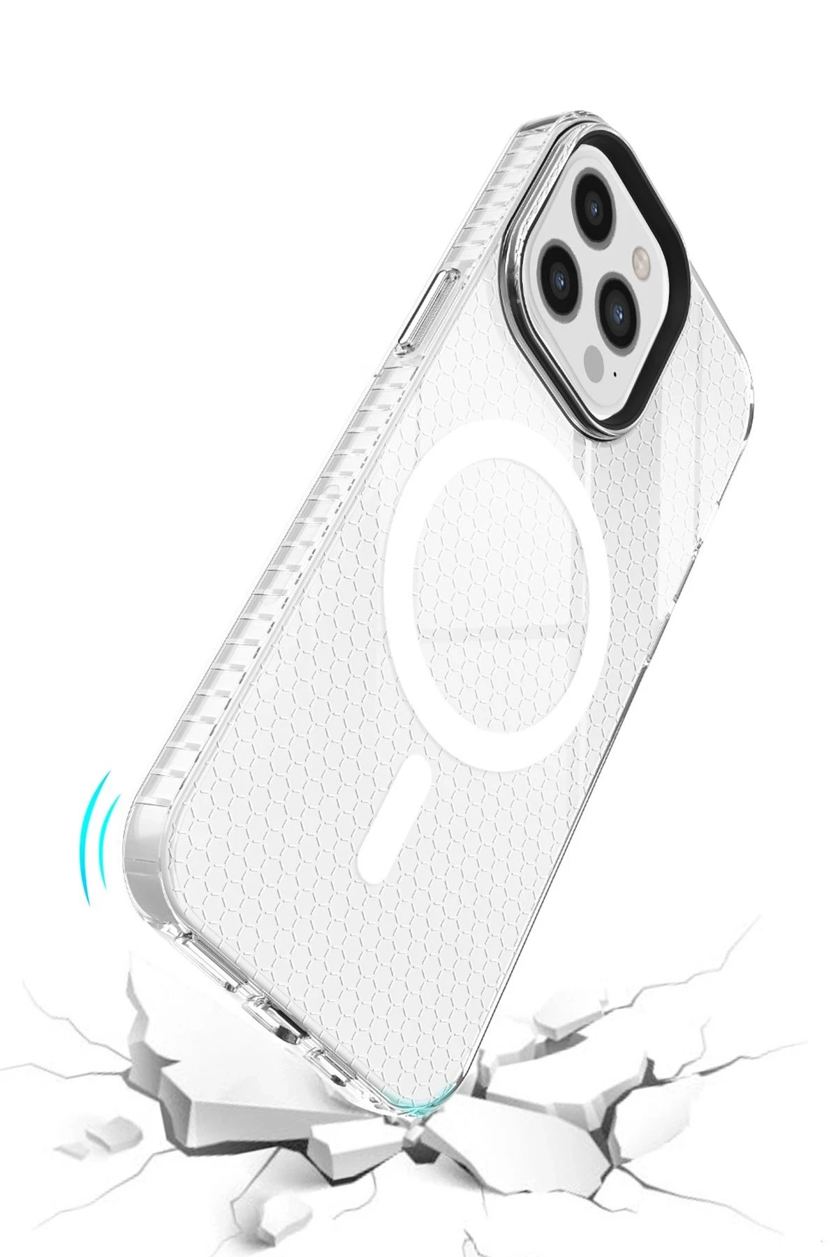 Newface iPhone 12 Pro Max Kılıf Beta Magneticsafe Silikon - Şeffaf